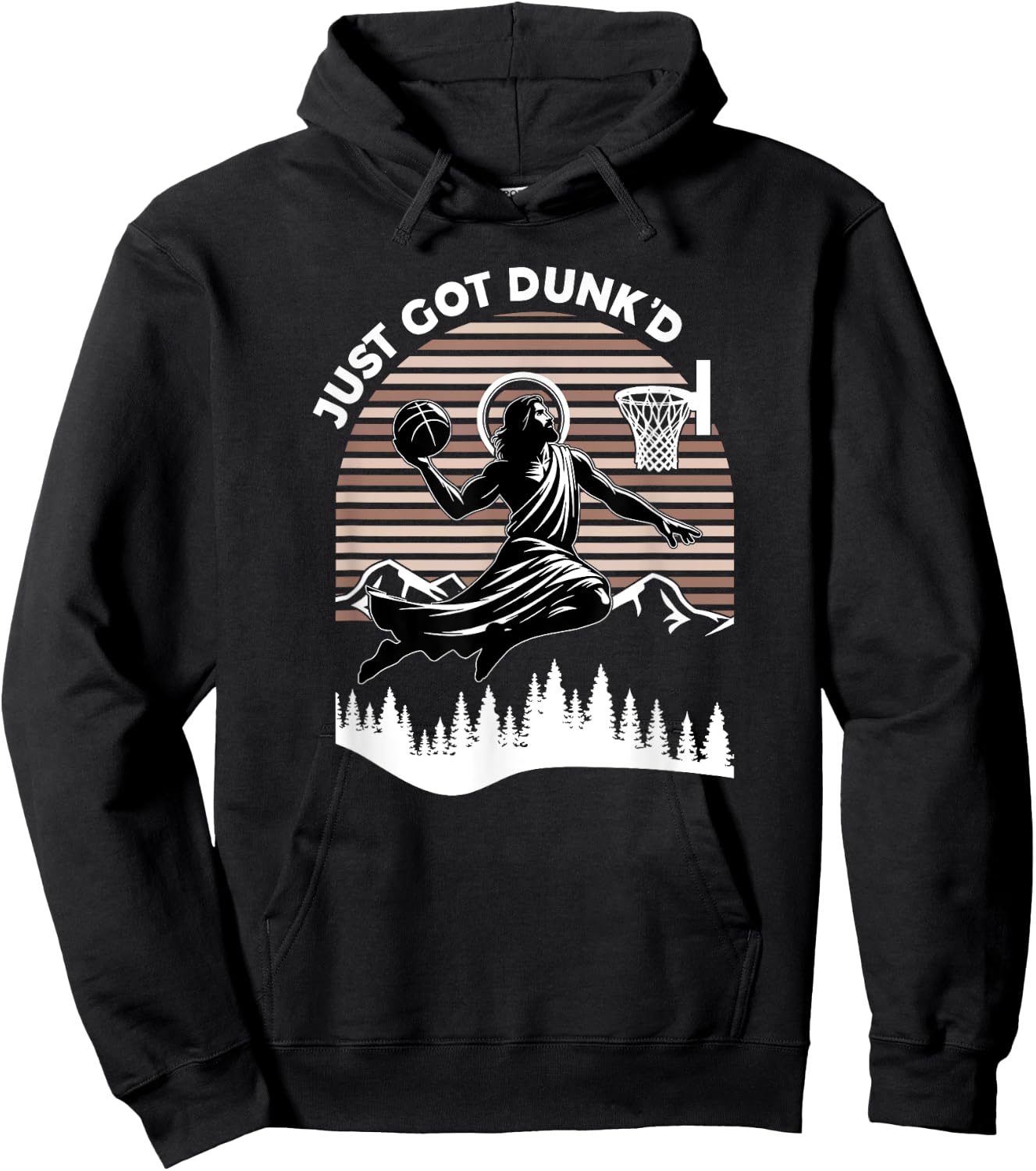 Just Got Dunked, Funny Basketball Jesus Hoodie - Hoodie | Black