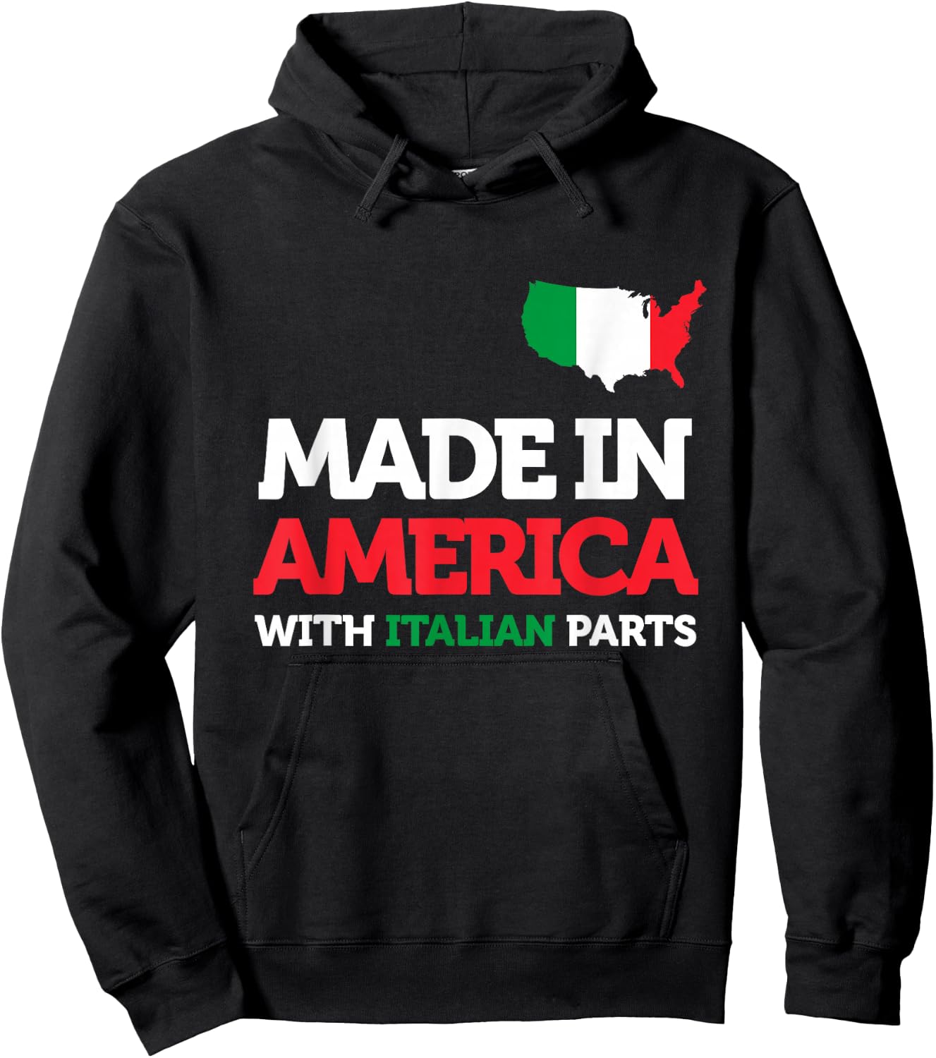 Made in America with Italian Parts Italy Pride Gift Funny Hoodie - Hoodie | Black