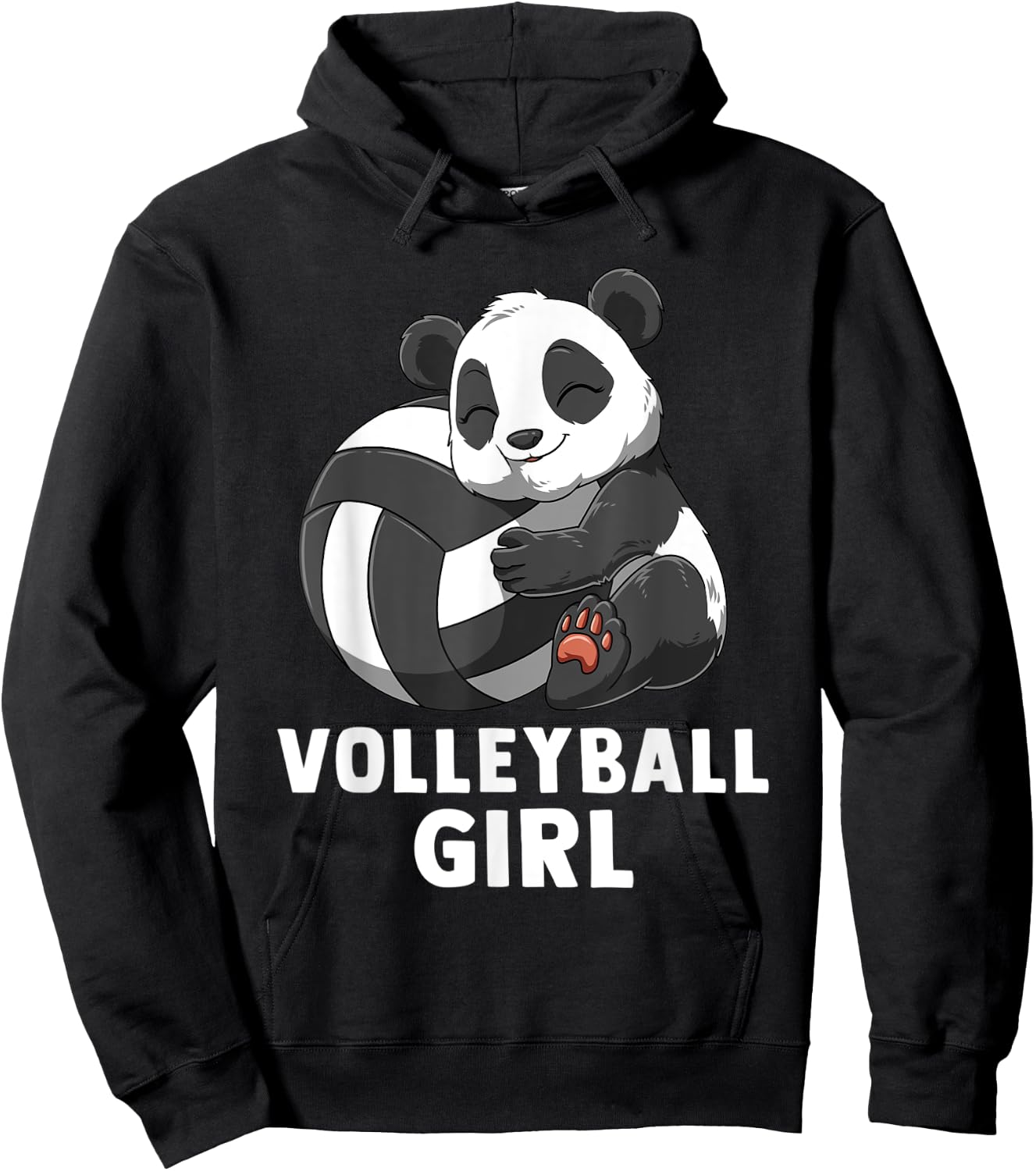 Volleyball Panda Girl Hoodie - Hoodie | Black