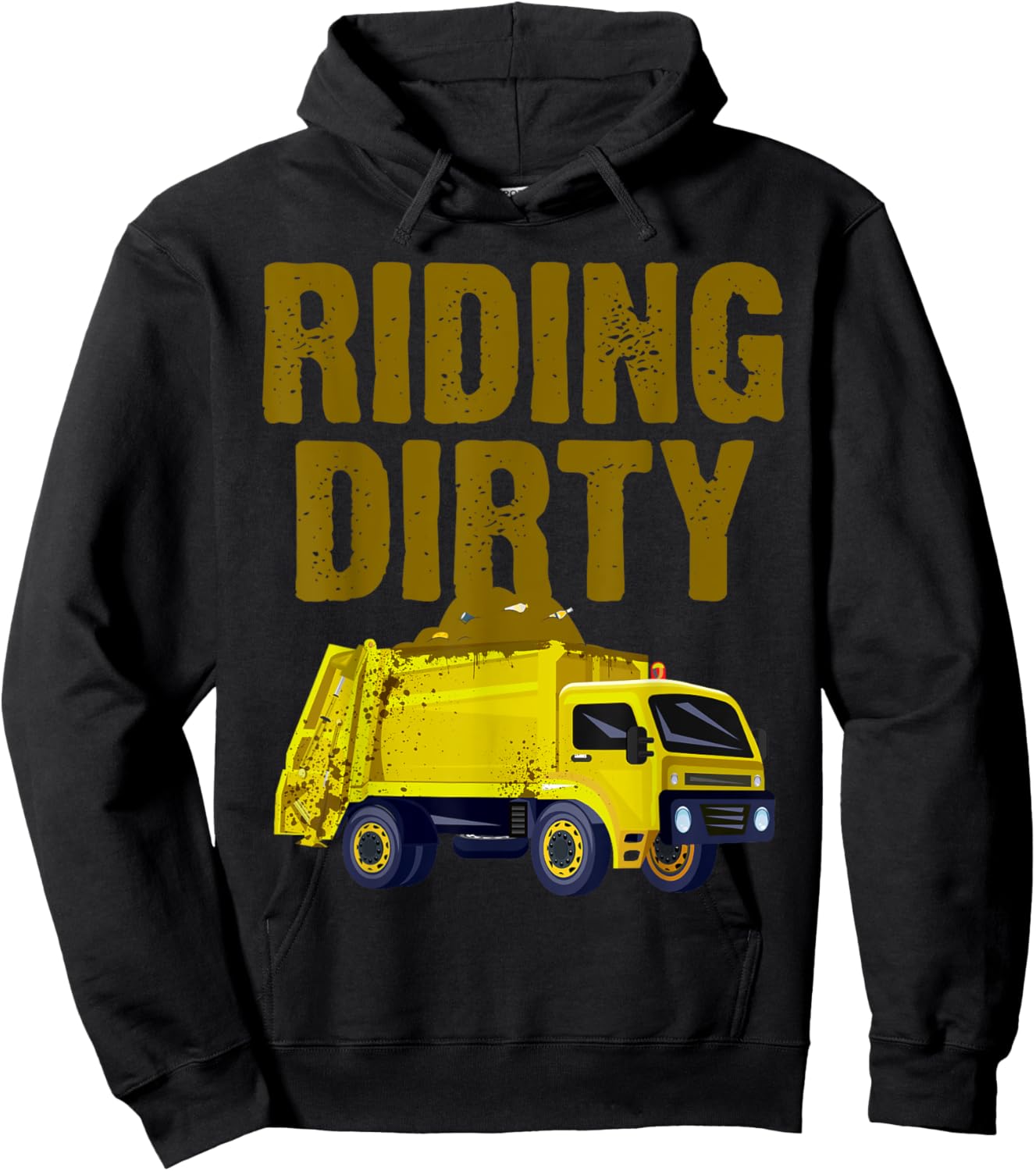 Funny Garbage Truck Art For Toddler Boys Trash Garbage Truck Hoodie - Hoodie | Black