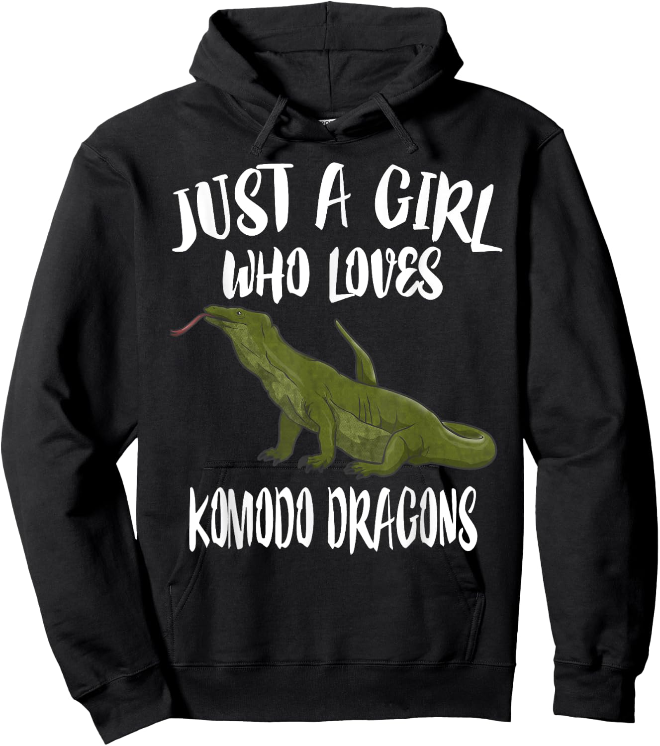 Just A Girl Who Loves Komodo Dragons Animal Gift Hoodie - Hoodie | Black