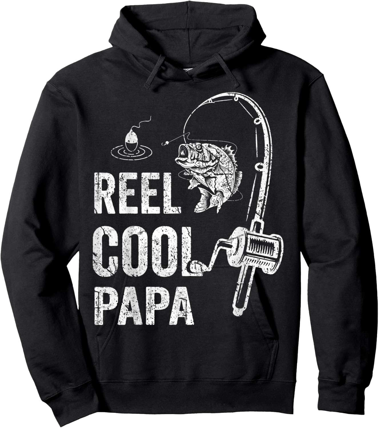 Funny Reel Cool Papa Fishing Father's Day Hoodie - Hoodie | Black
