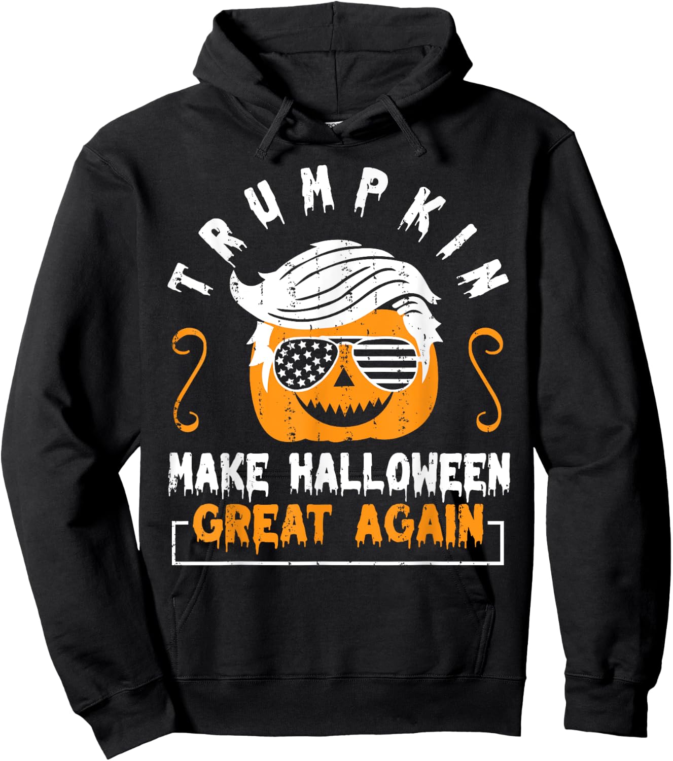 Trumpkin Make Halloween Great Again Funny Pumpkin Trump Hair Hoodie - Hoodie | Black
