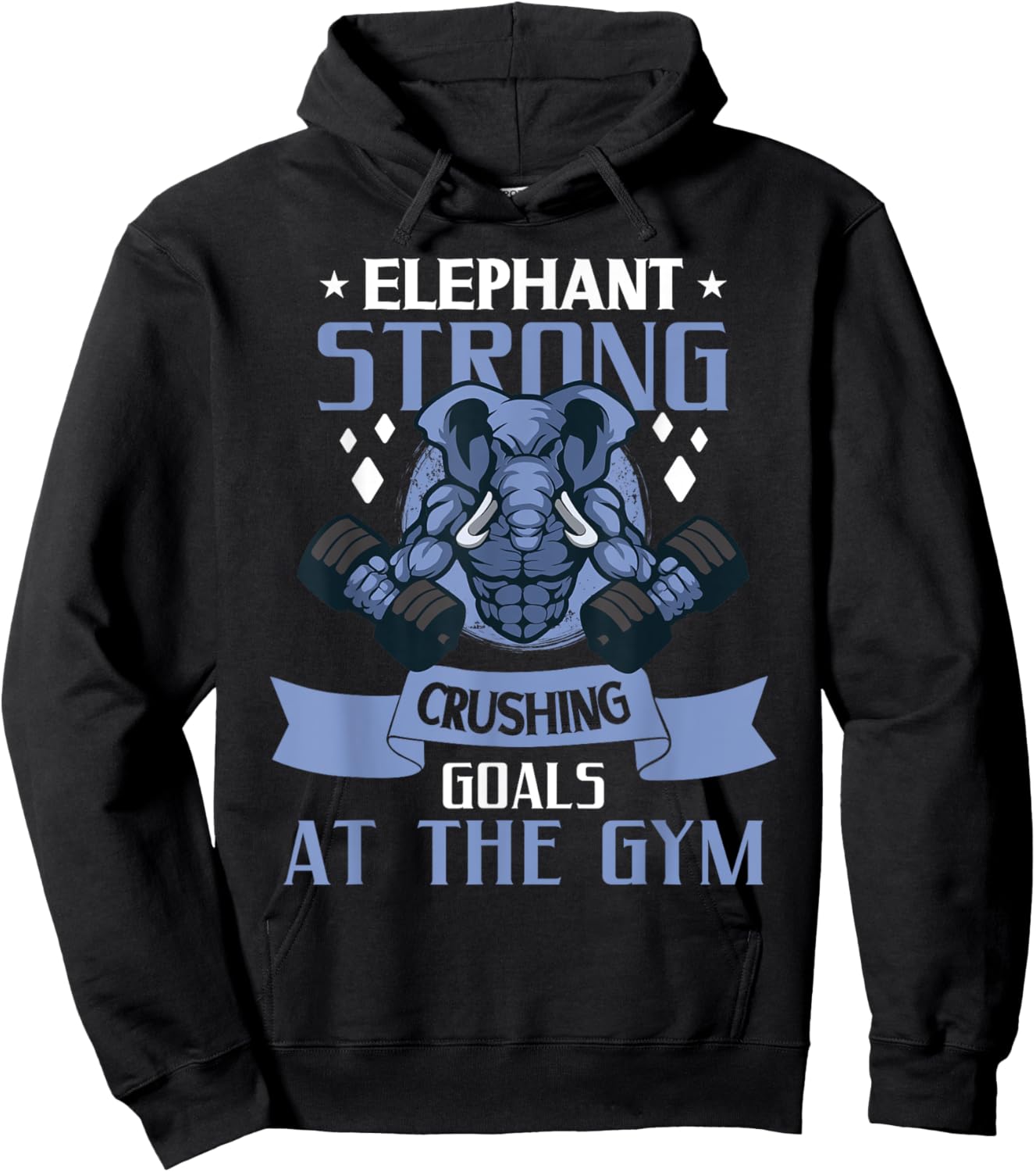 Elephant Bodybuilding Powerlifting Weightlifting Fitness Gym Hoodie - Hoodie | Black