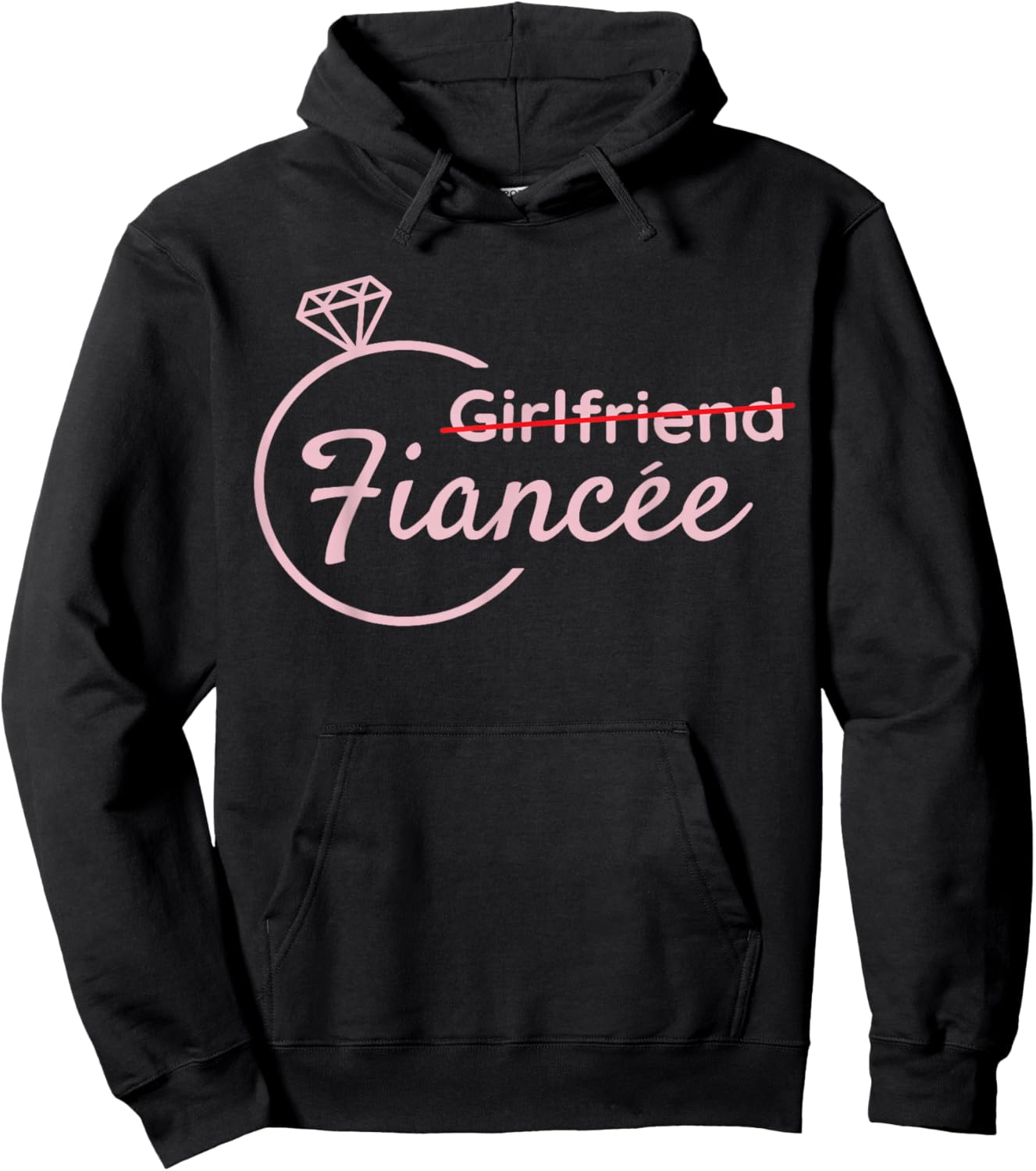 Engaged Couple Girlfriend Fiancée Engagement Party Honeymoon Hoodie - Hoodie | Black