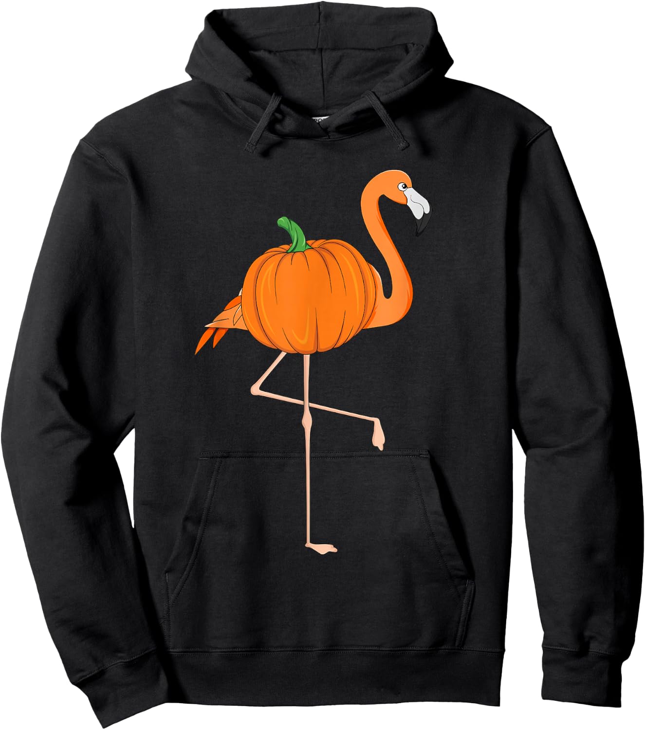 Pumpkin Flamingo Halloween Bird Pink Outfit Costume Zoo Hoodie - Hoodie | Black