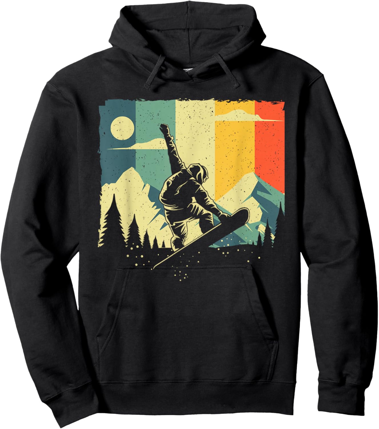 Cool Snowboarding Design Women Vintage Snowboarder Hoodie - Hoodie | Black