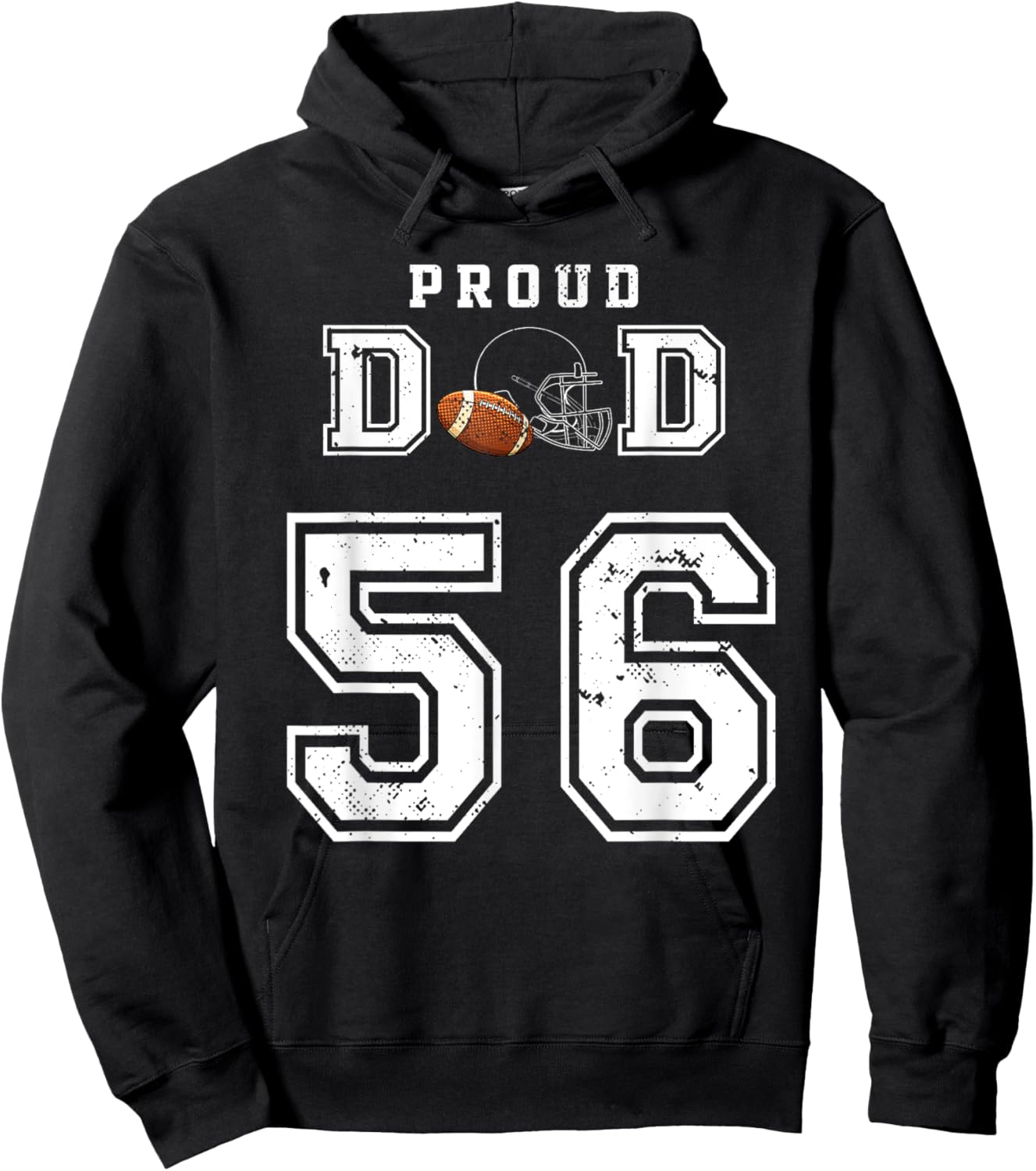 Custom Proud Football Dad Number 56 Personalized Hoodie - Hoodie | Black