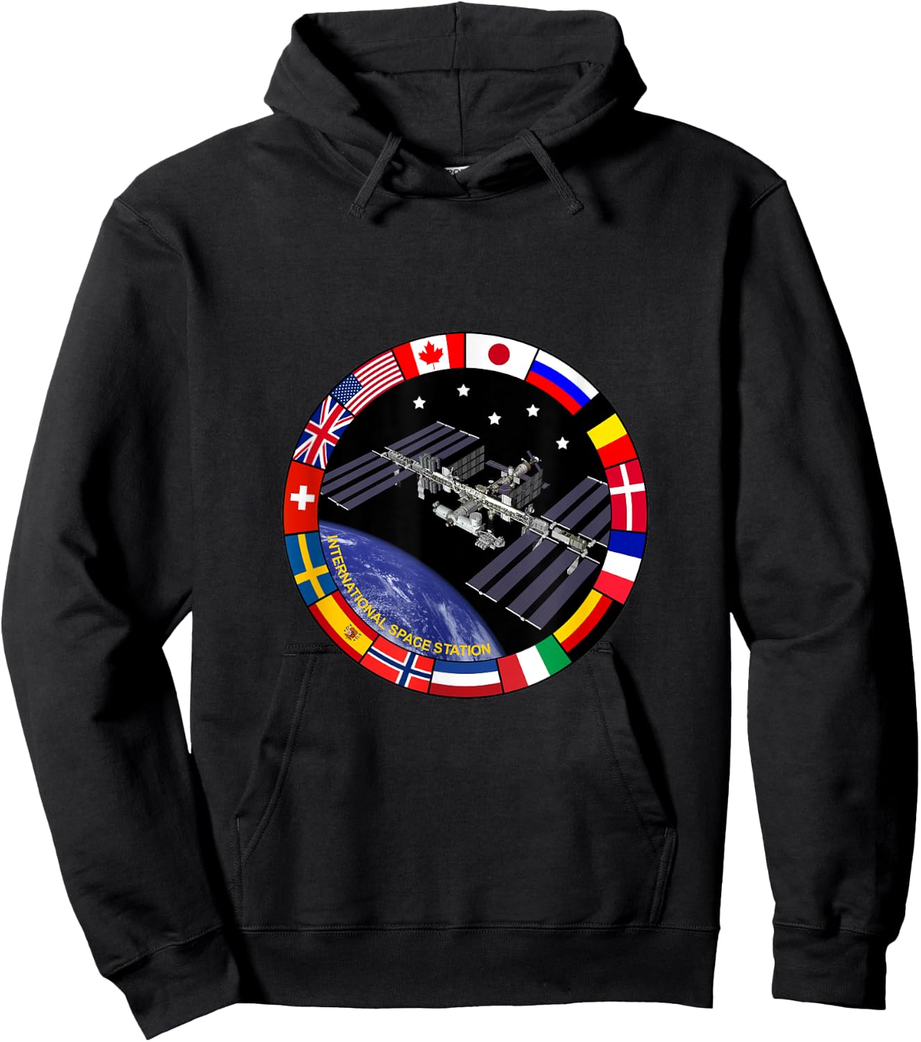 International Space Station - ISS Flag Logo Hoodie - Hoodie | Black