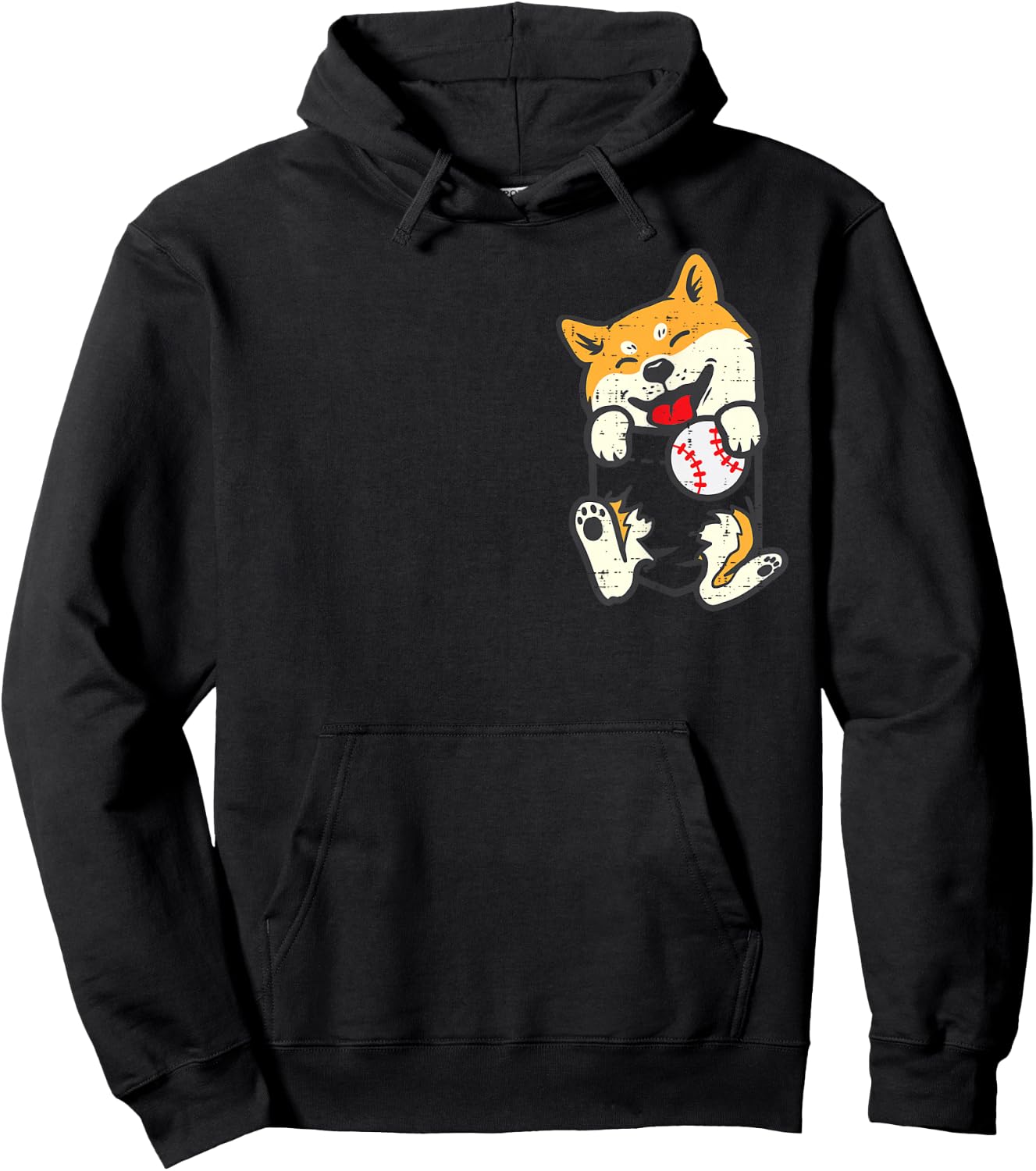 Pocket Shiba Inu Feet Baseball Japanese Dog Men Women Kids Hoodie - Hoodie | Black