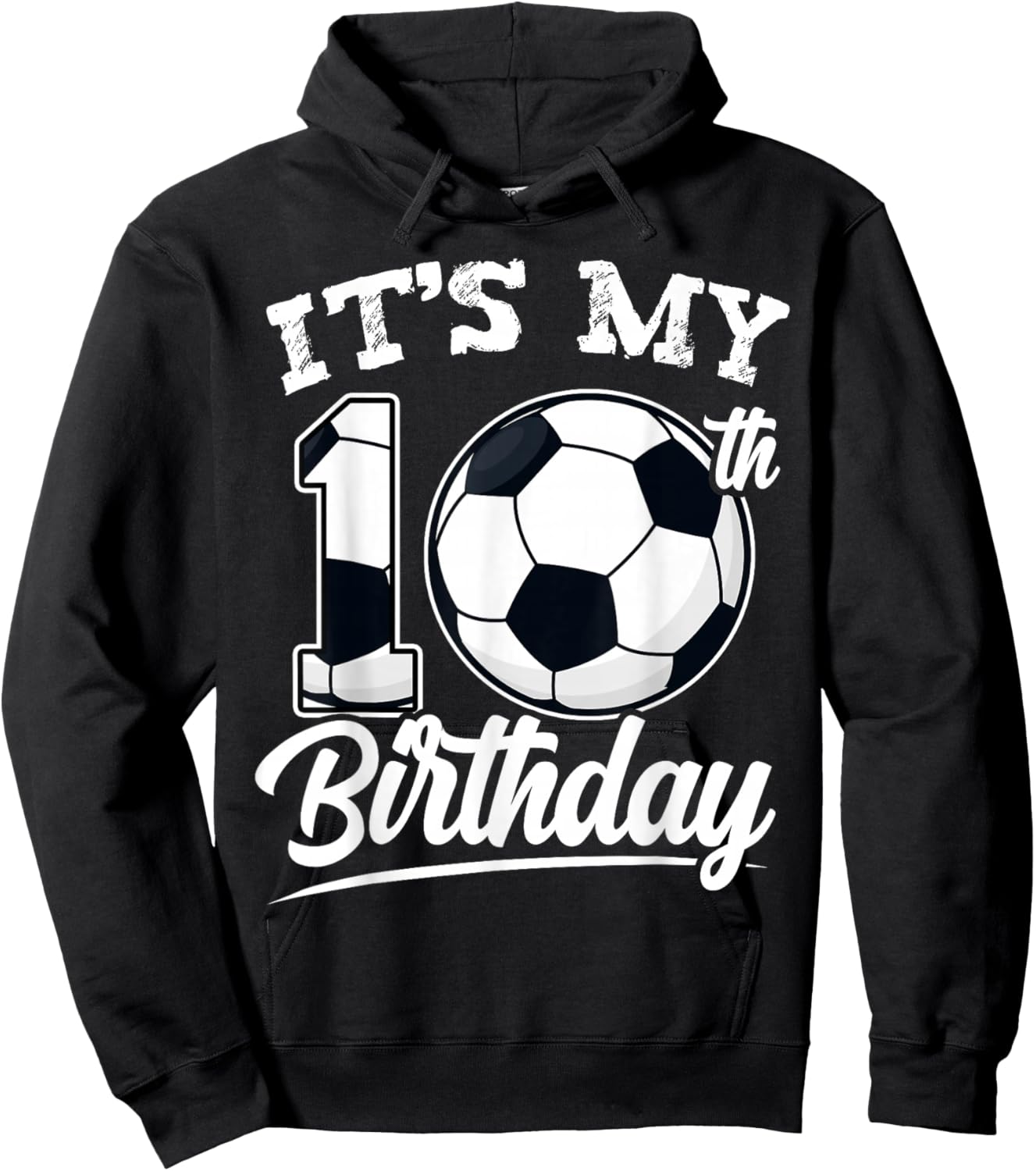It's My 10th Birthday Soccer Player 10 Bday Party Team Hoodie - Hoodie | Black