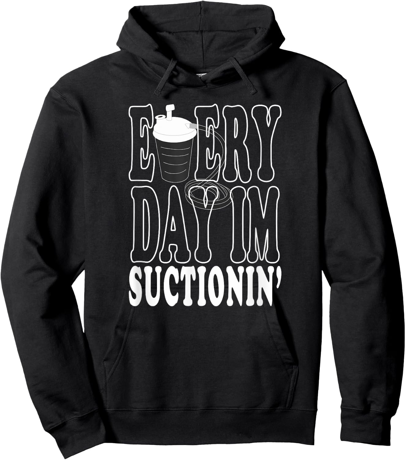 RT CRNA Every Day I'm Suctioning Trach Respiratory Therapist Hoodie - Hoodie | Black