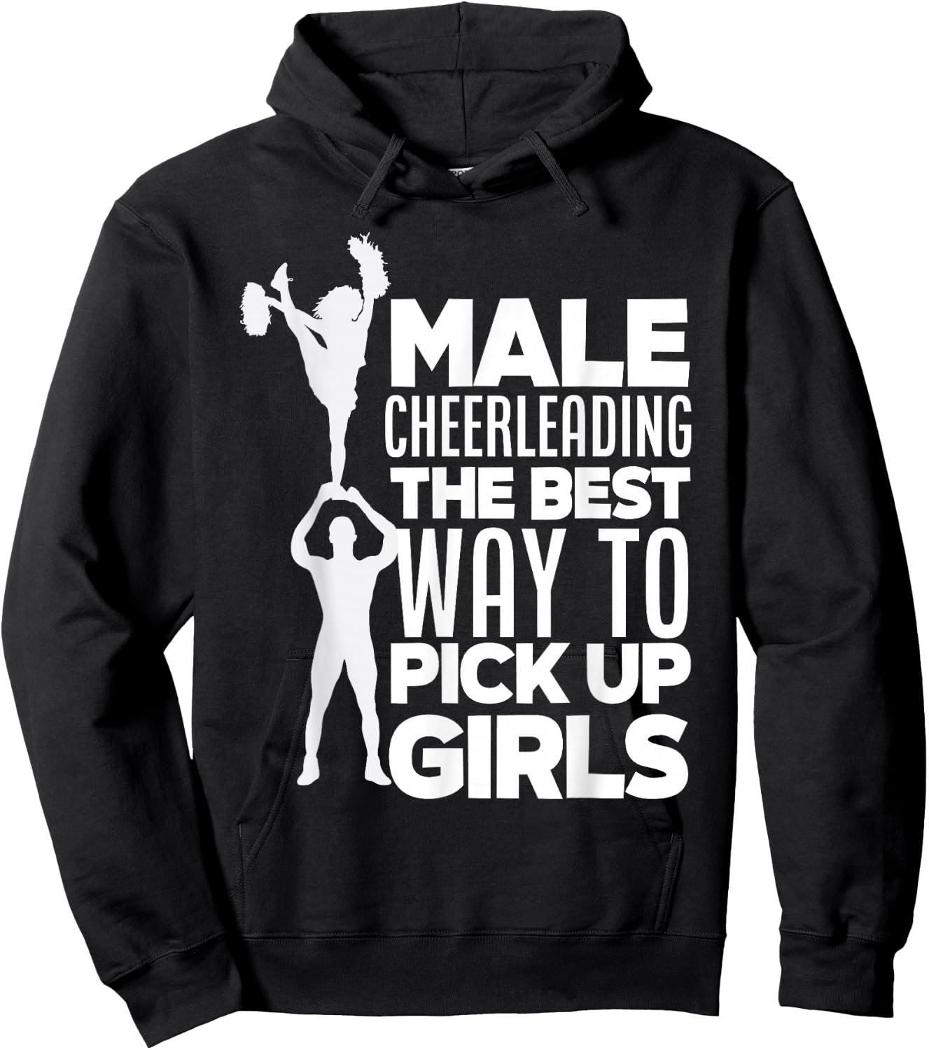 Boys Male Cheerleading Funny Male Cheerleader Hoodie - Hoodie | Black