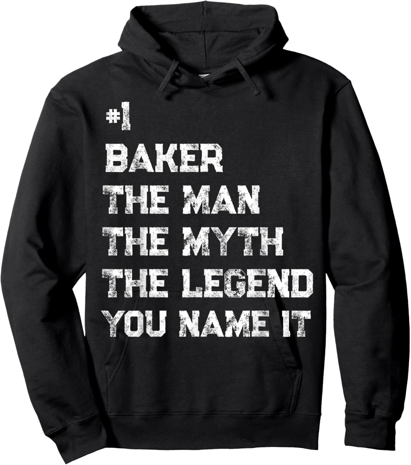Number One Baker The Man The Myth The Legend Fathers Day Hoodie - Hoodie | Black