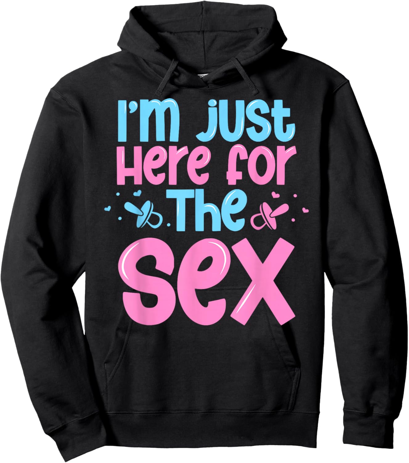 Baby announcement gender reveal here for the baby party Hoodie - Hoodie | Black