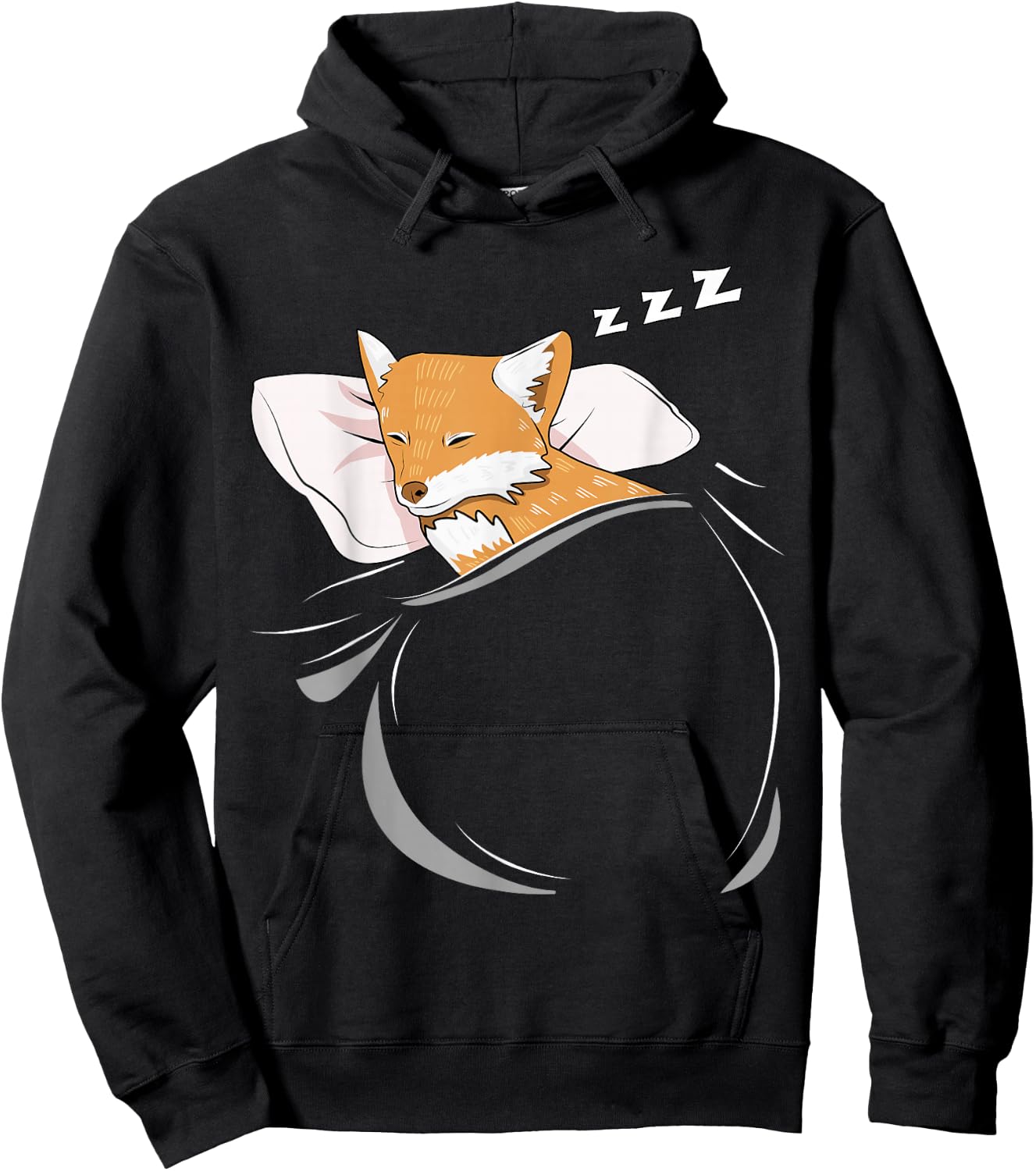 Fox Sleeping Animal Pajamas Nap PJs Outfit Gift Fox Hoodie - Hoodie | Black