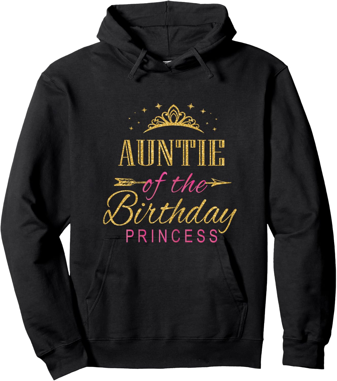 Auntie Of The Birthday Princess Girls Party Hoodie - Hoodie | Black