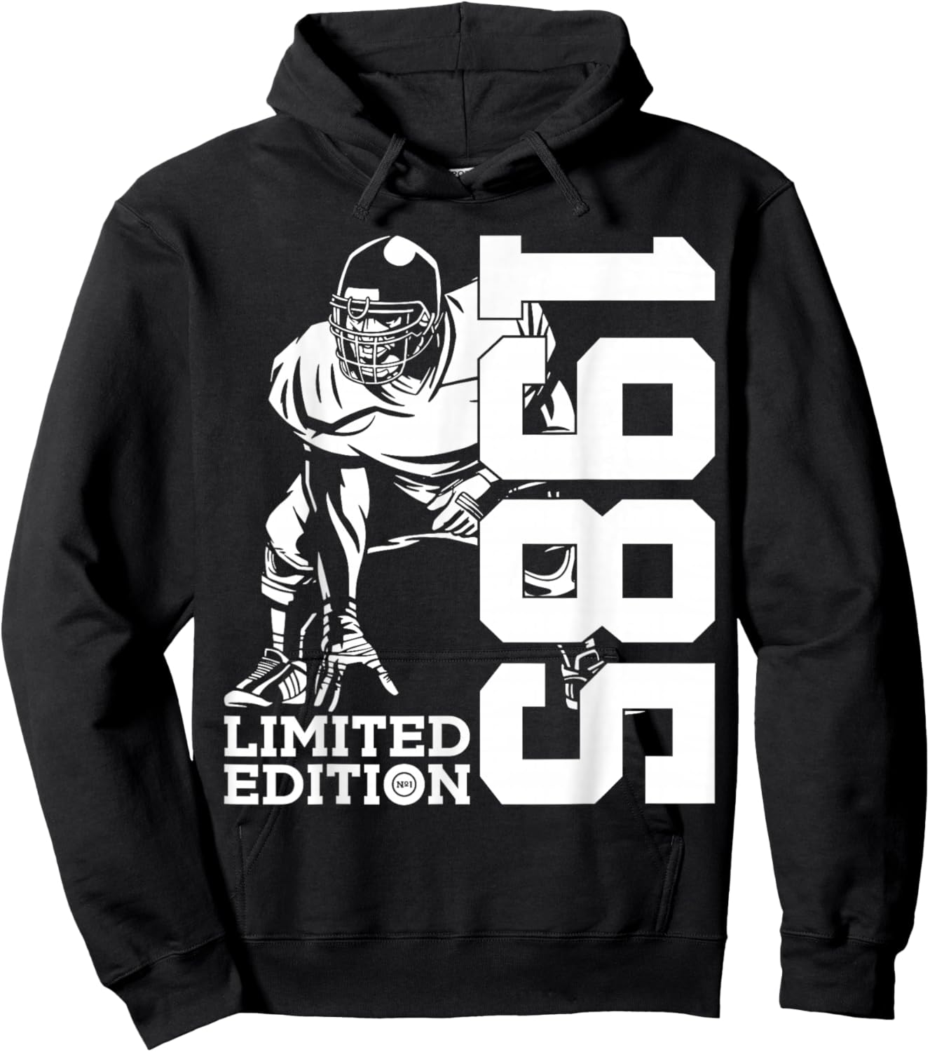 40th BIRTHDAY FOOTBALL LIMITED EDITION 1985 FOOTBALL Hoodie - Hoodie | Black