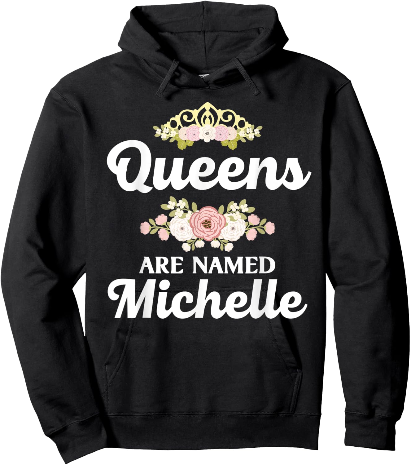 Queens Are Named MICHELLE Gift Personalized Funny Christmas Hoodie - Hoodie | Black