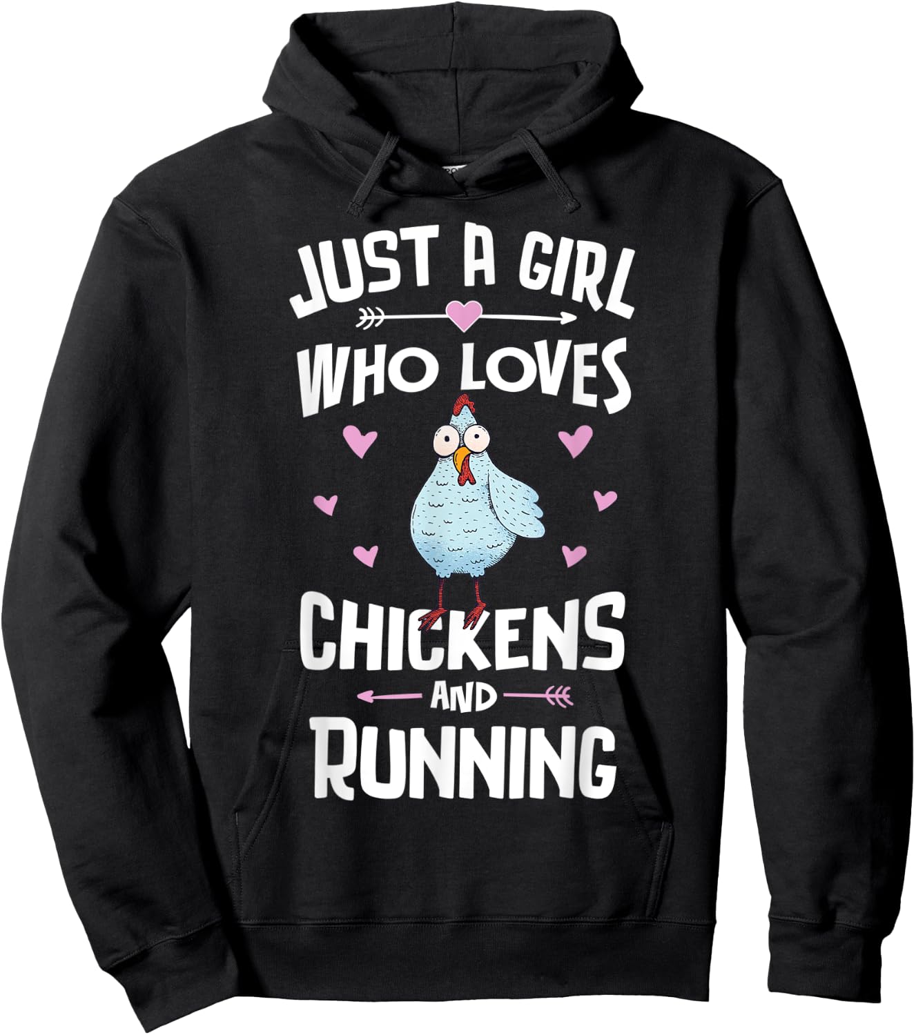 Just A Girl Who Loves Chickens And Running Gift Women Hoodie - Hoodie | Black