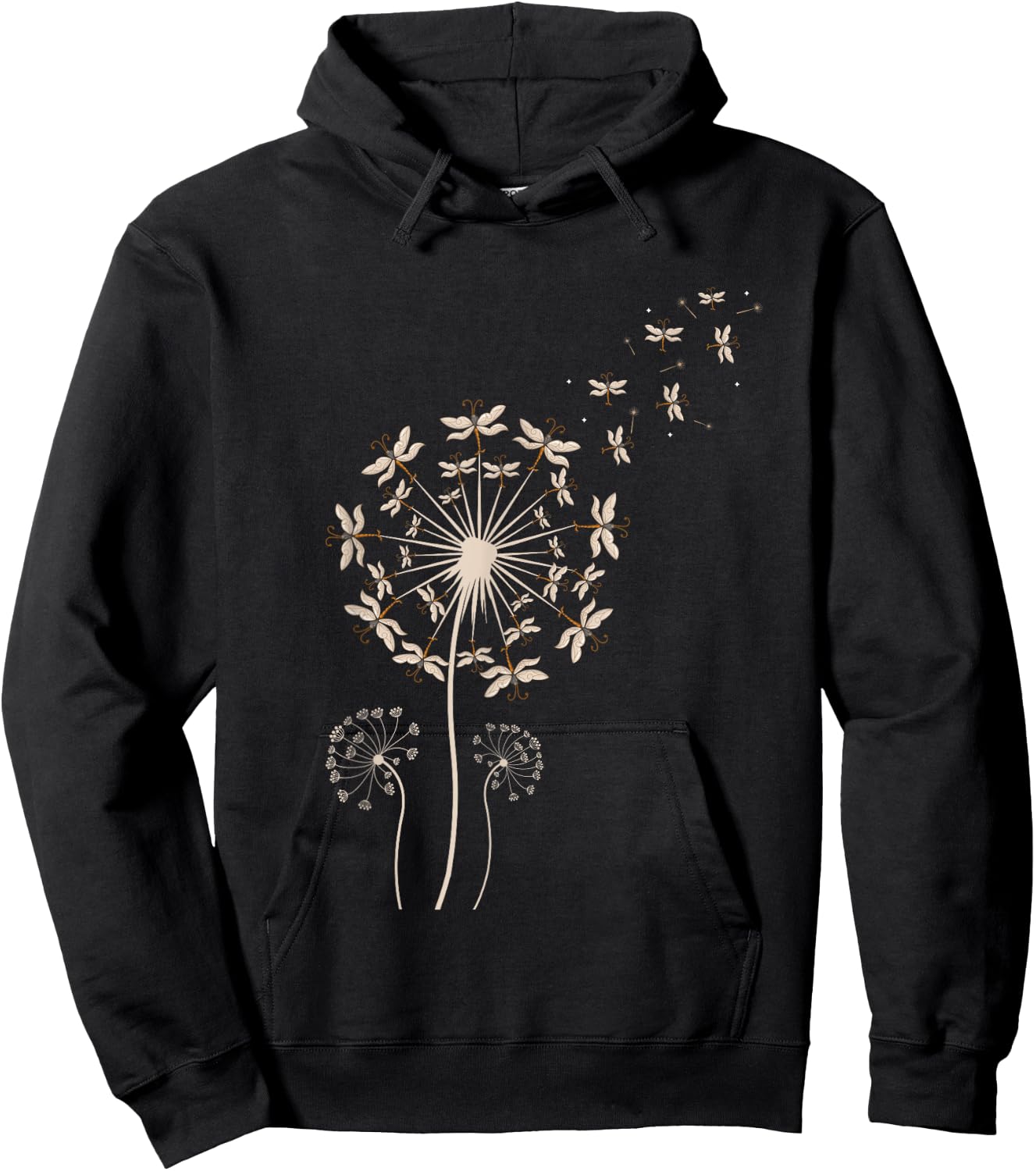 Dragonfly Dandelion Hoodie - Hoodie | Black