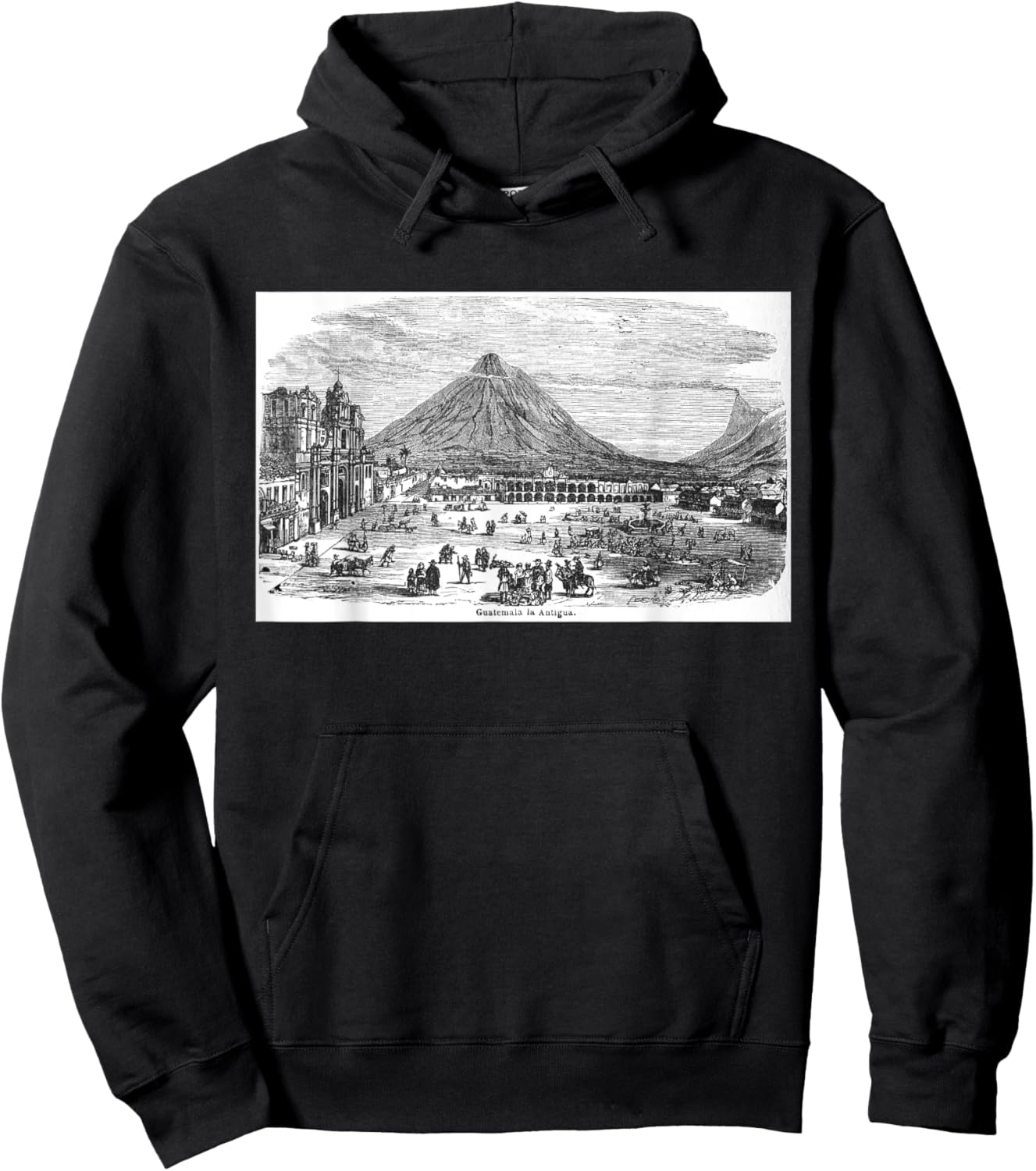 Antigua City Guatemala Vintage Hoodie - Hoodie | Black