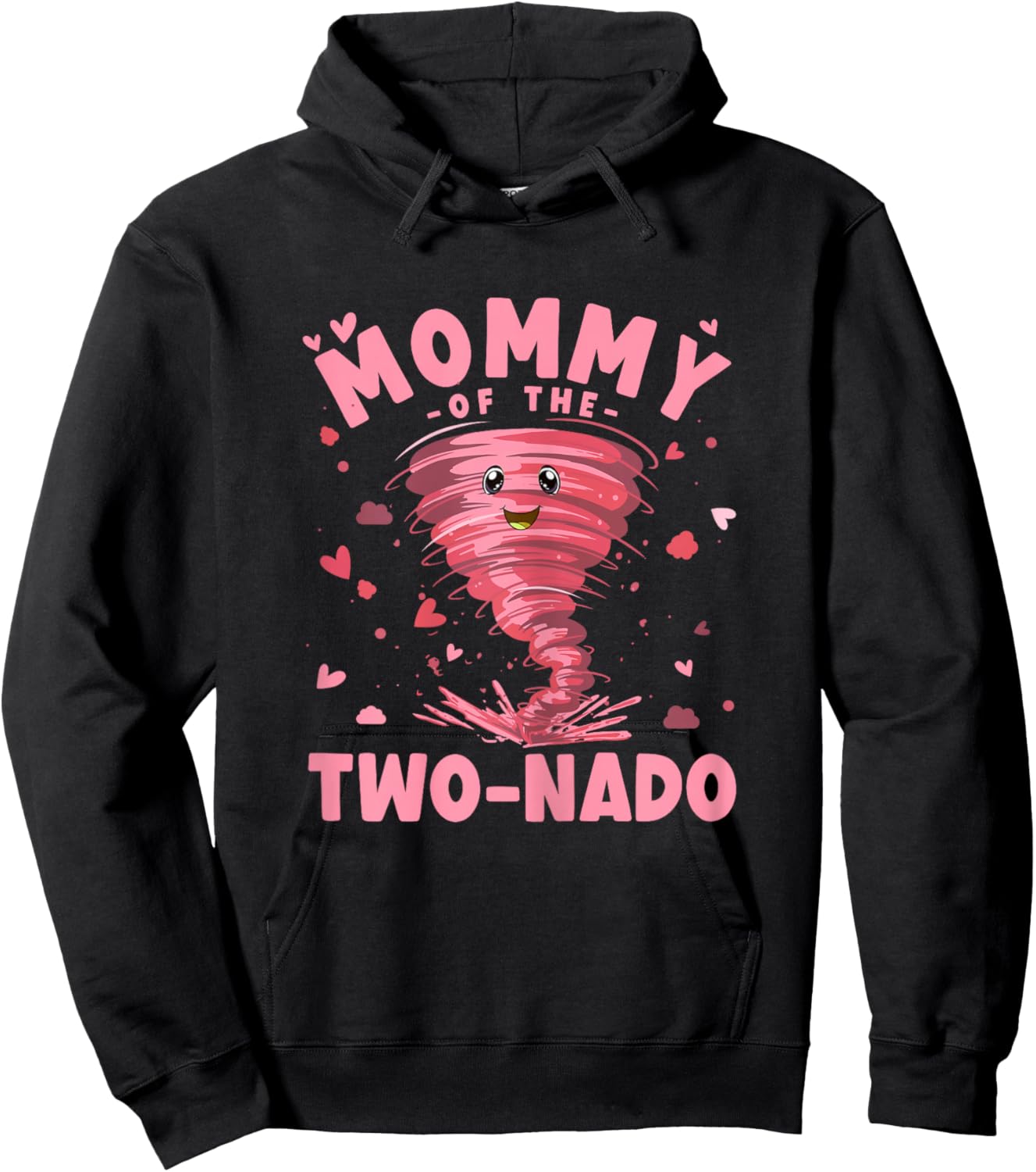 Mommy of the Two-Nado | Party 2nd Birthday | Tornado Mom Hoodie - Hoodie | Black