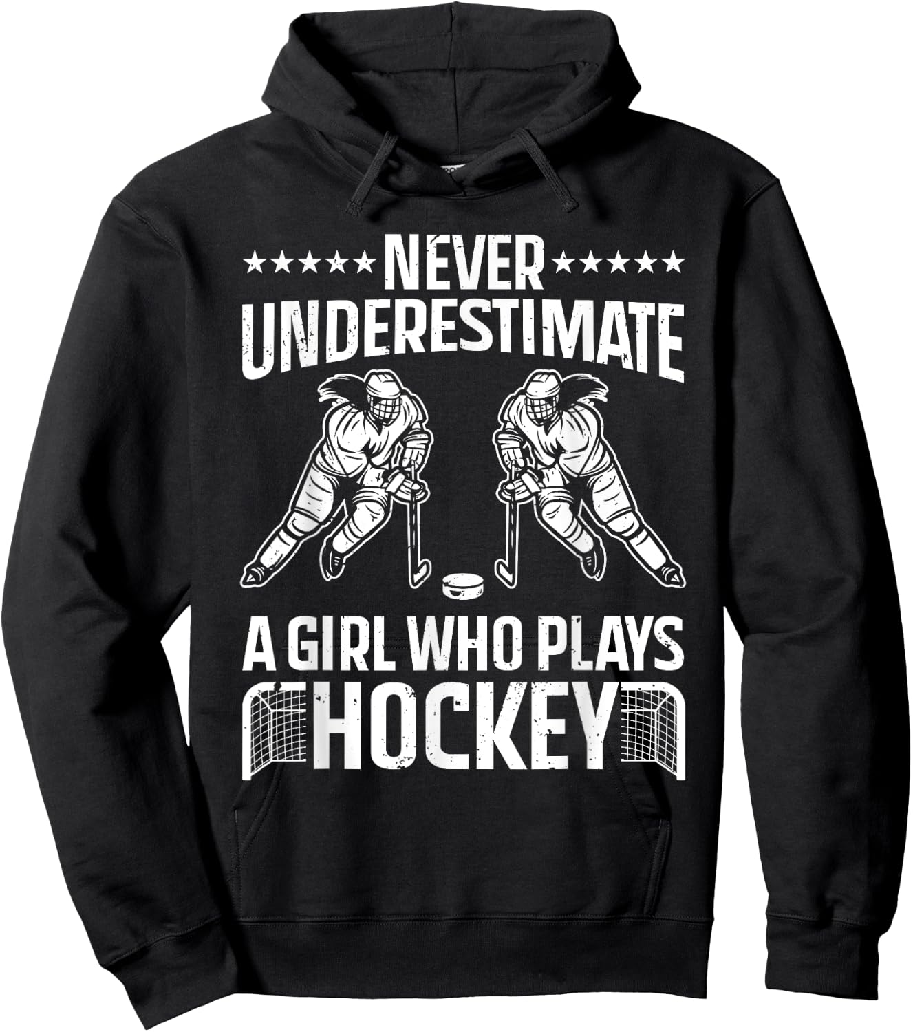 Funny Hockey Art For Girls Women Field Hockey Player Sport Hoodie - Hoodie | Black