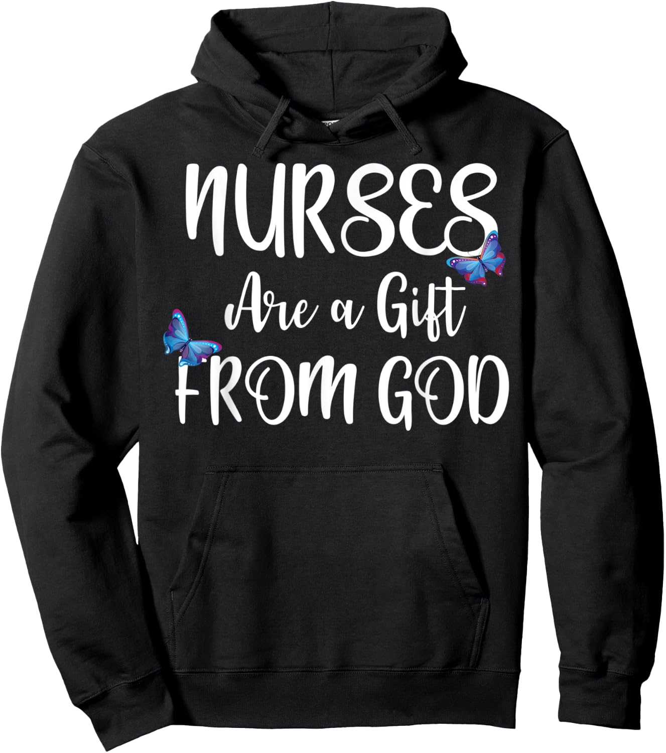 Nurses Are A Gift From God Butterfly Christian Gift Hoodie - Hoodie | Black