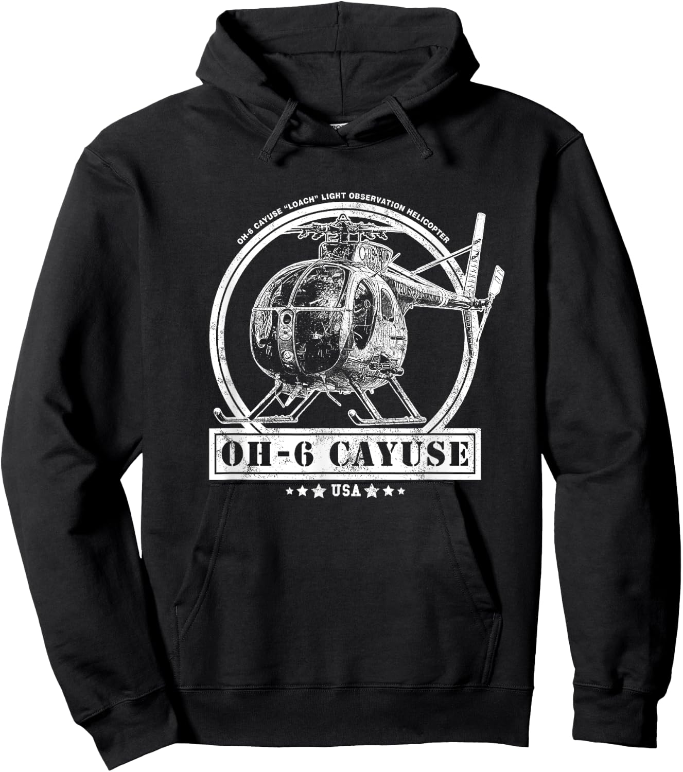 OH-6 "Loach" Cayuse Helicopter Hoodie - Hoodie | Black