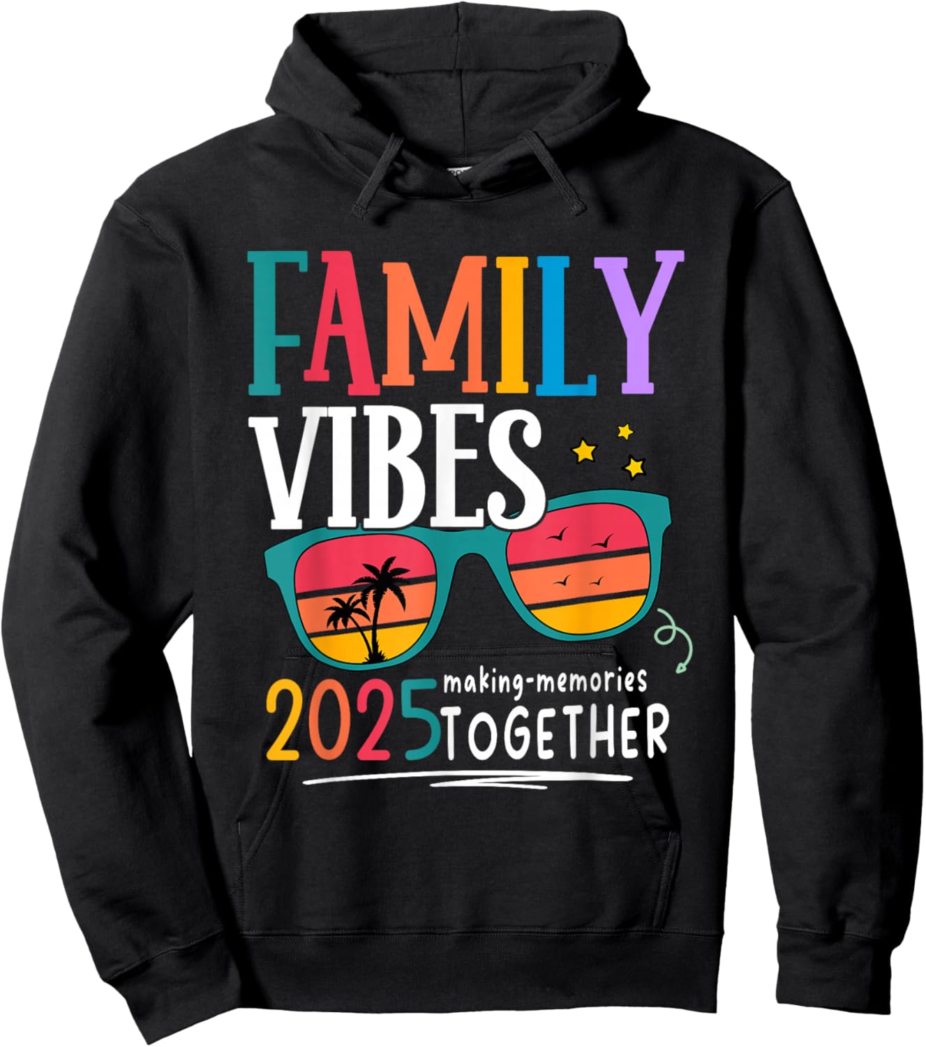 Family Vacation 2025 Beach Matching Summer Family Vibes Hoodie - Hoodie | Black