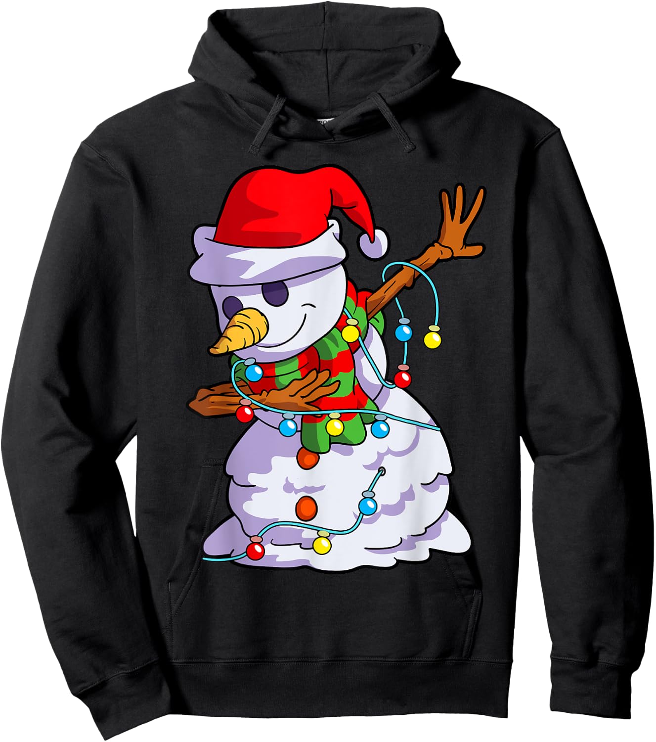 Christmas Dabbing Snowman Kids Girls Boys Matching Family Hoodie - Hoodie | Black