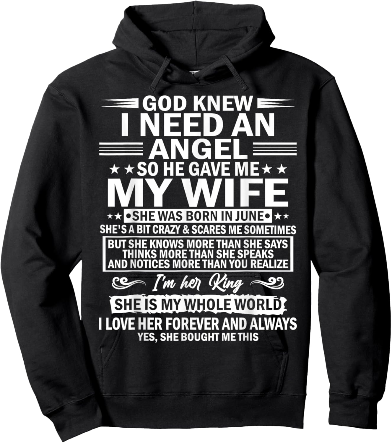 He Gave Me My Wife She Was Born In June Hoodie - Hoodie | Black