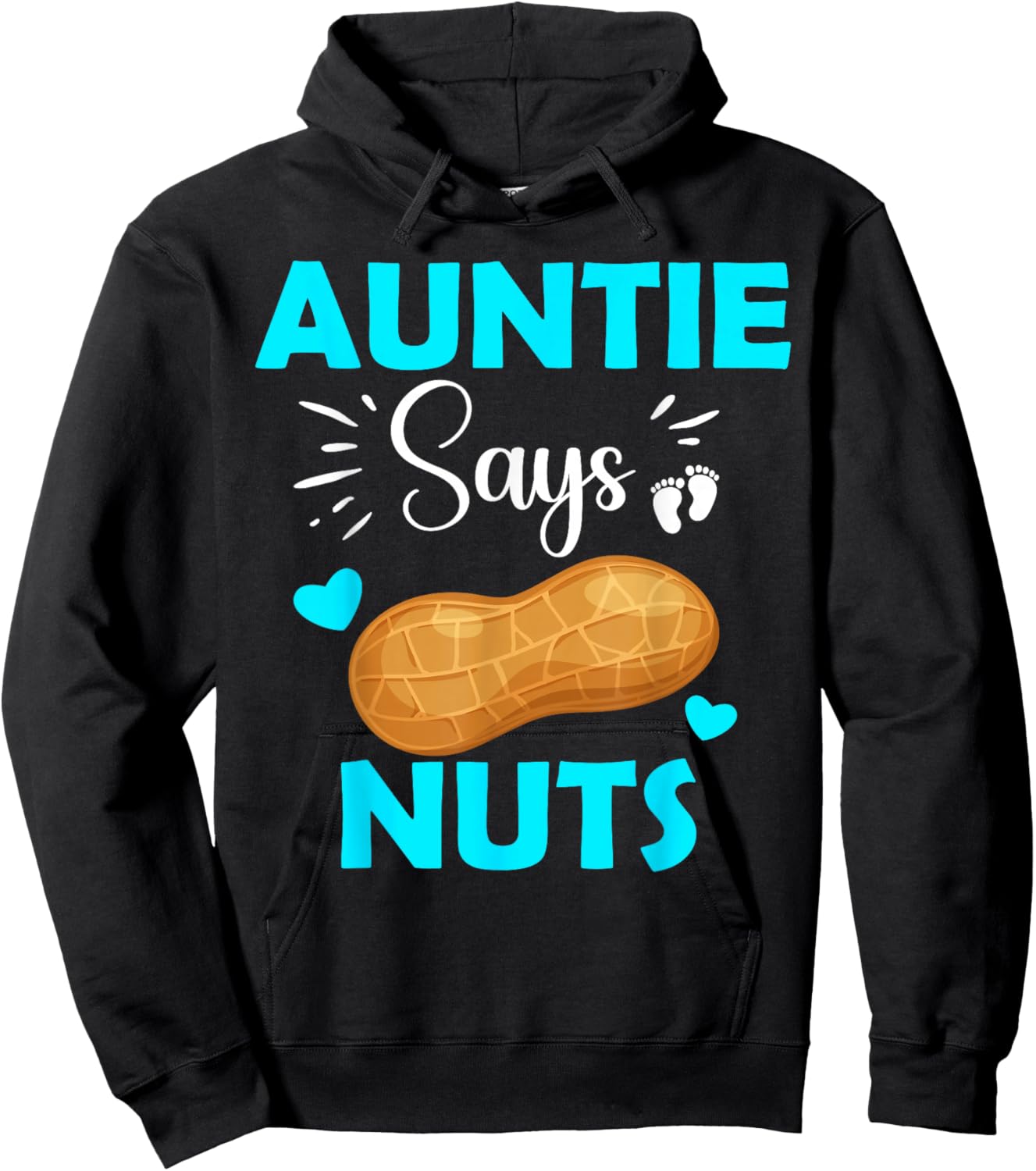 Cute Team Boy Auntie Says Nuts Gender Reveal Hoodie - Hoodie | Black