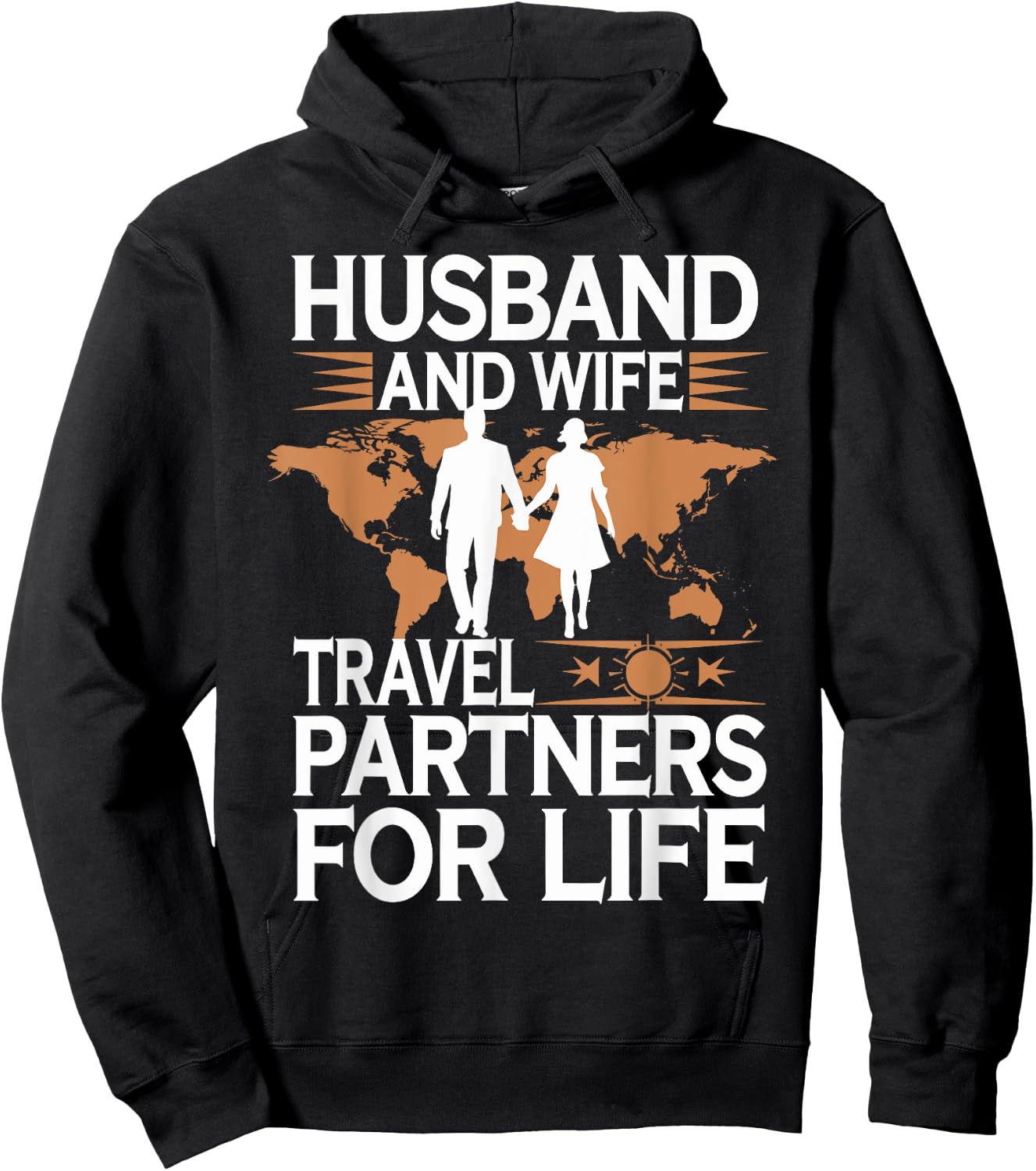 Husband And Wife Travel Partners For Life Hoodie - Hoodie | Black