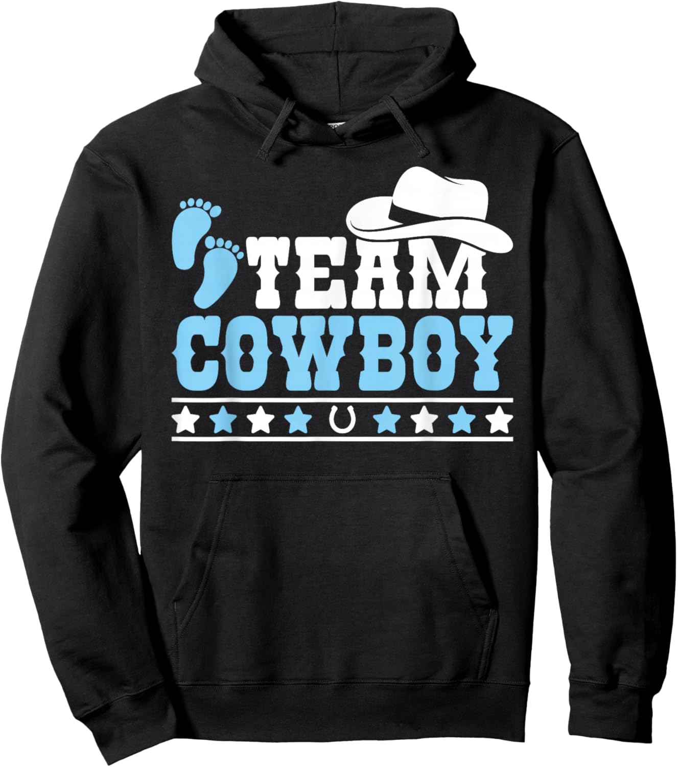 Team Cowboy Baby Gender Reveal Outfit Team Boy Gender Reveal Hoodie - Hoodie | Black