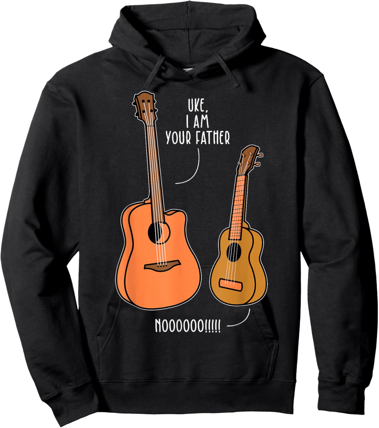 UKE, I AM YOUR Father NOOOOOO!!!! Ukulele Father Pun Hoodie - Hoodie | Black