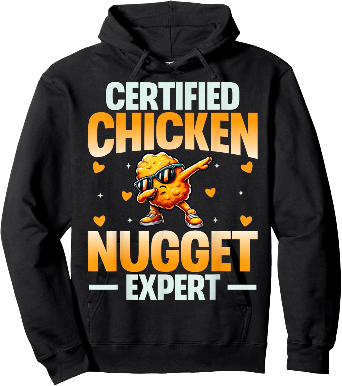 Chicken Nugget Shirt Gifts Store Adults Kids Black Small Certified Chicken Nugget Expert Funny Hoodie - Hoodie | Black