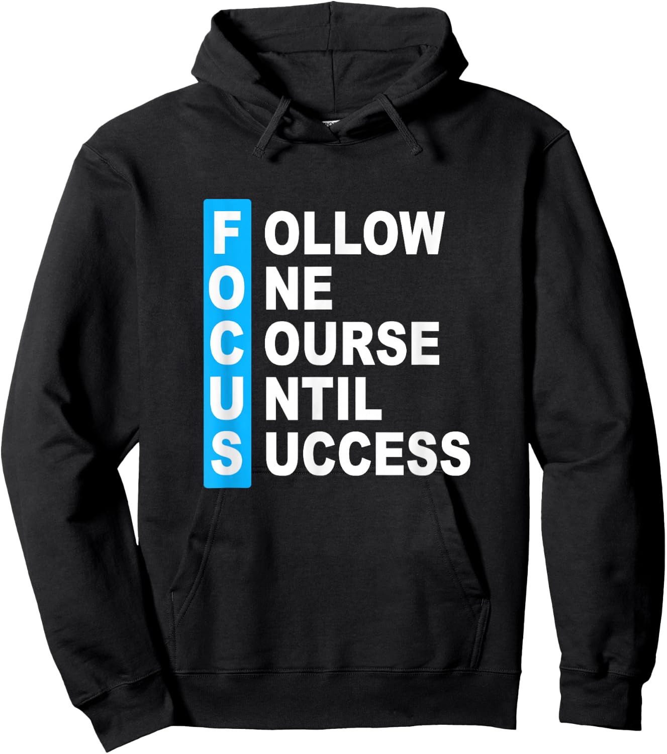 Blue Color Follow The Course Blue Graphic Hoodie - Hoodie | Black