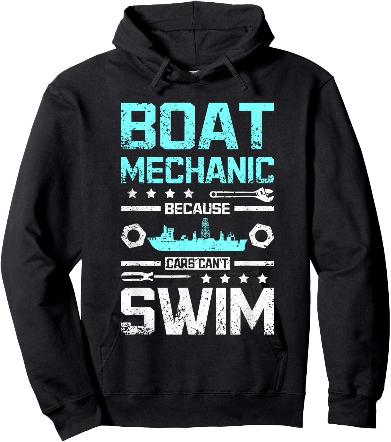 Boat mechanic because cars can't swim Hoodie - Hoodie | Black