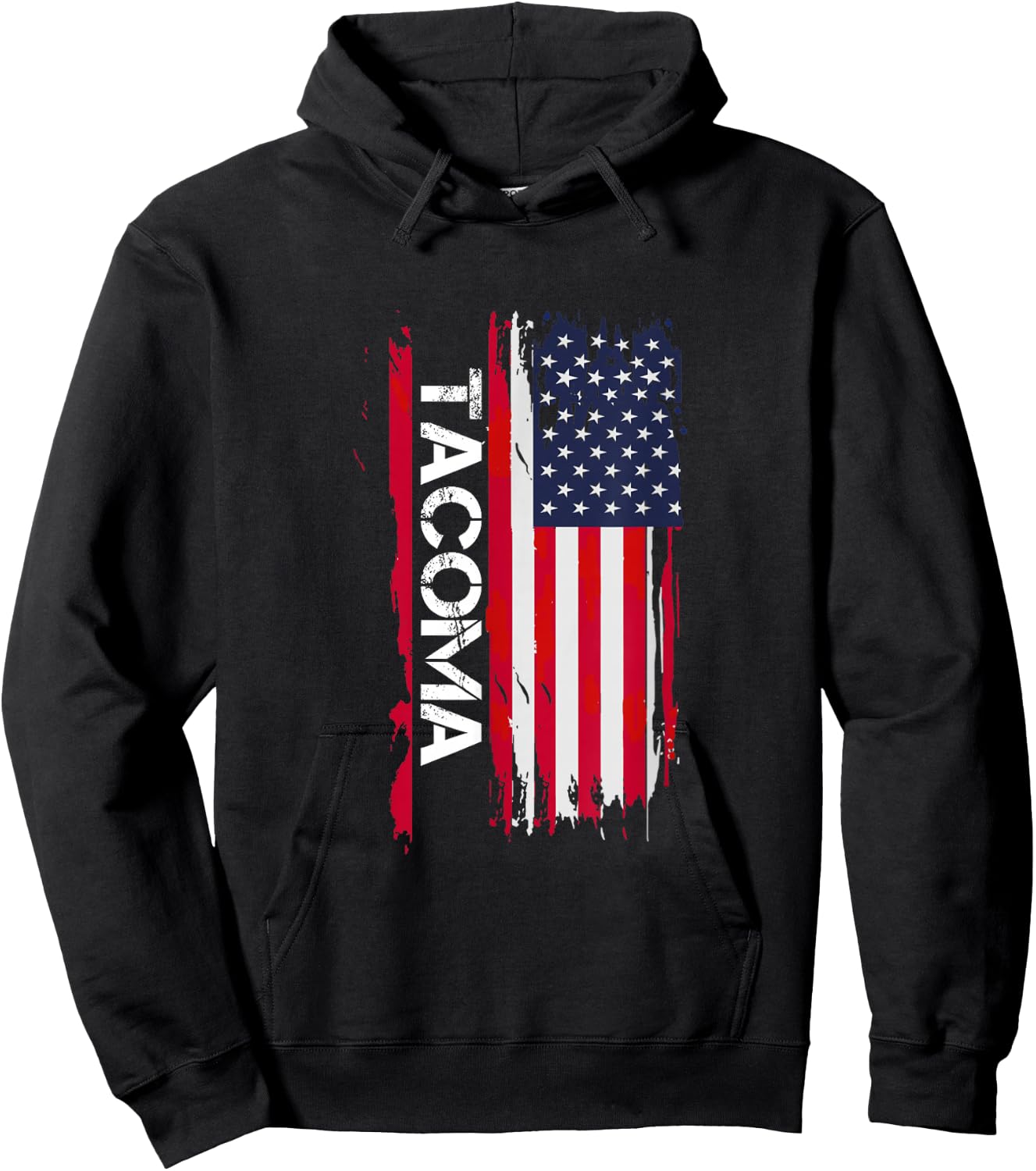 Tacoma City USA Flag Tacoma Men's And Women's I Love The City Of Tacoma Black -Adults Small Classic Fit Hoodie - Hoodie | Black