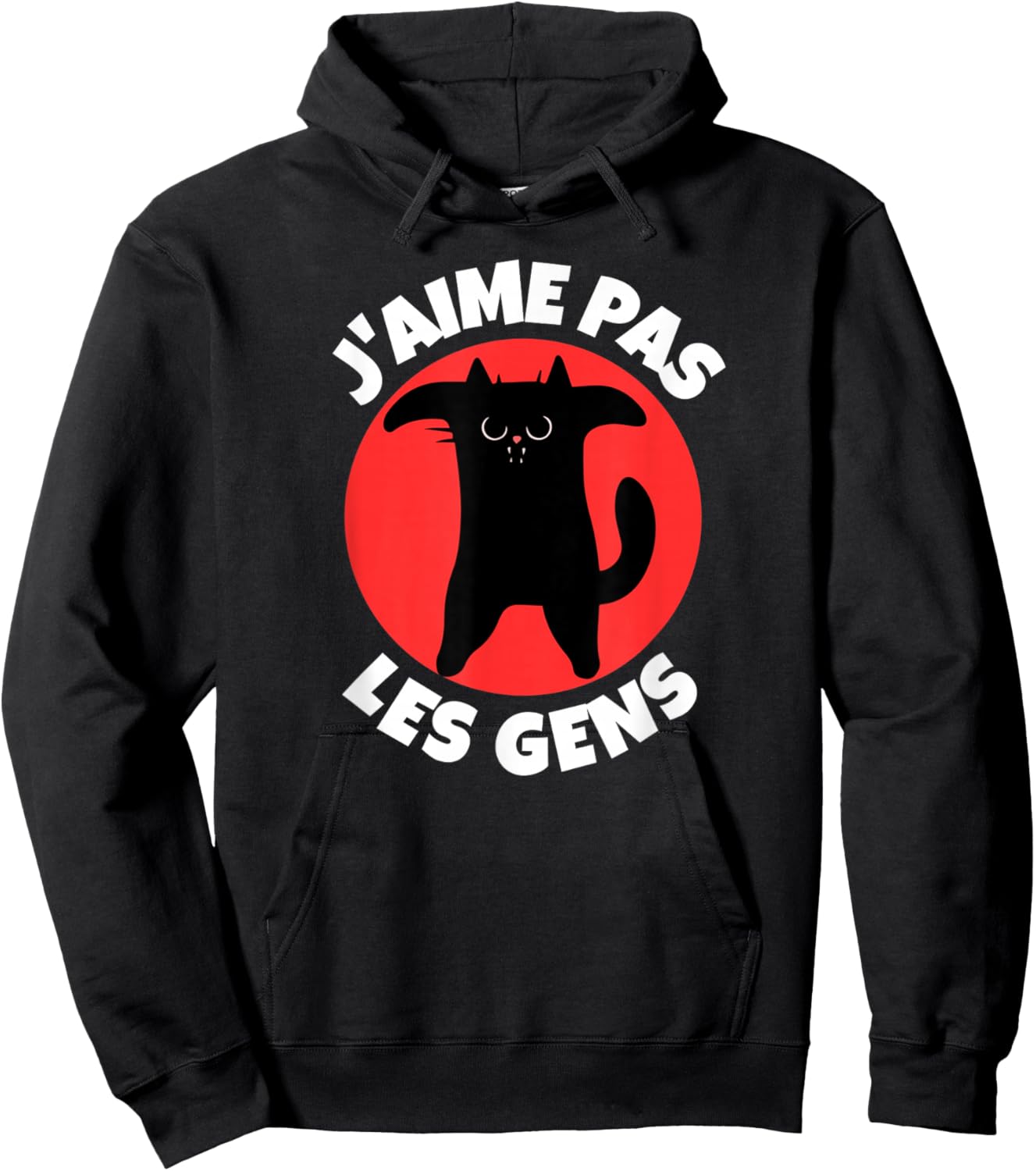 J'Aime Pas Les Gens Cat Animal Kitten Man Woman Gift , Black, S Hoodie - Hoodie | Black