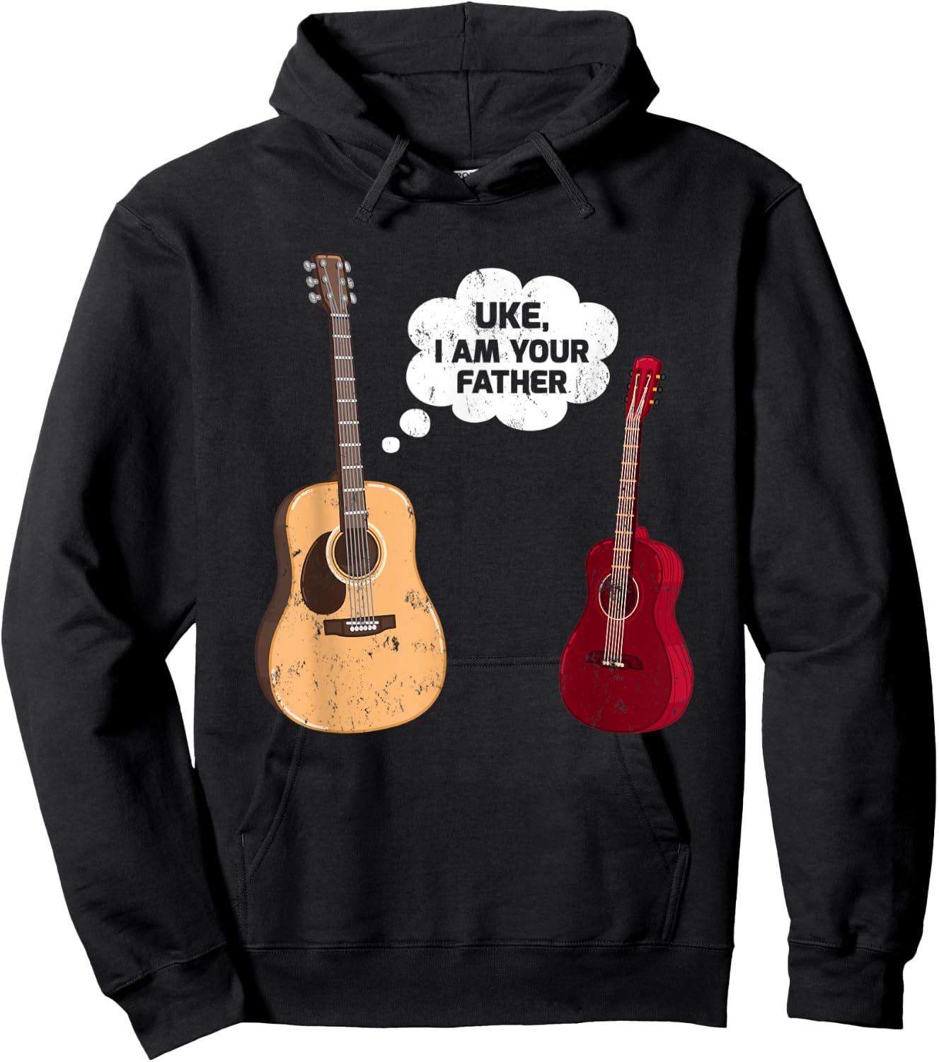 Uke I Am Your Father Funny Ukulele Guitar Music Hoodie - Hoodie | Black
