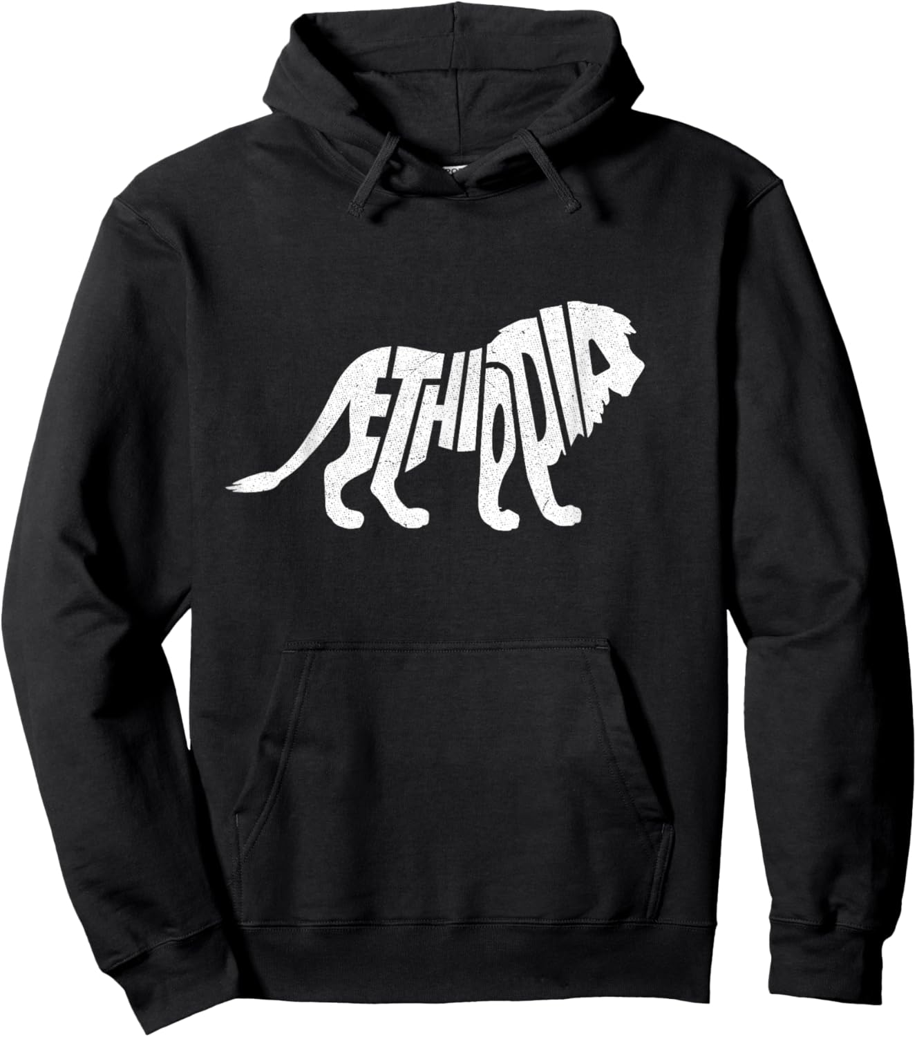 Ethiopia Lion Word Art - Funny Animal Hoodie - Hoodie | Black