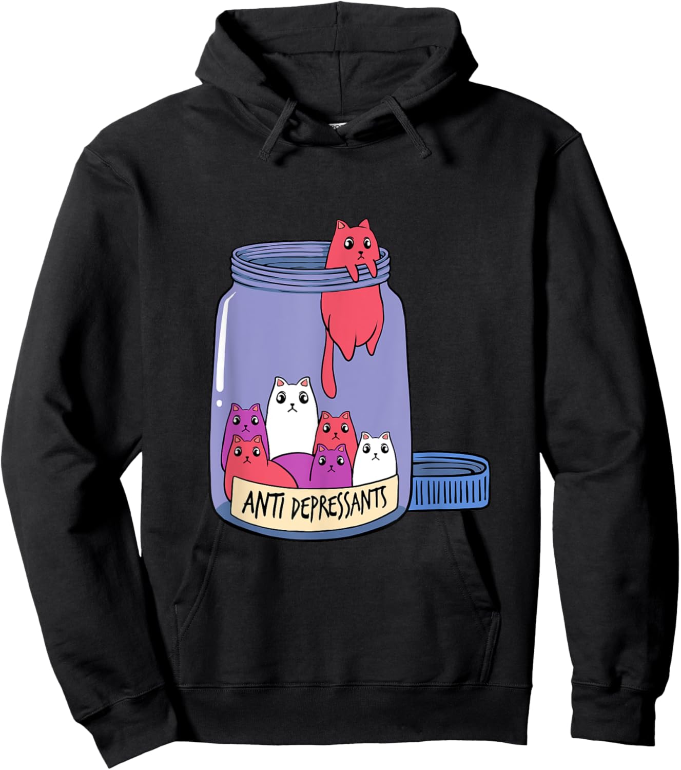 Cat Antidepressant Mental Health Kitten Doctor Pet Owner Hoodie - Hoodie | Black