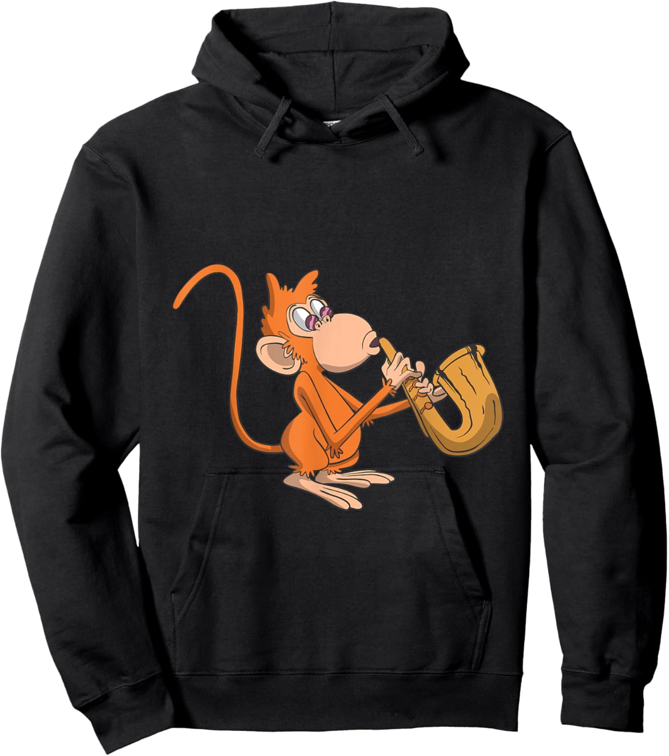 Monkey Plays The Saxophone Hoodie - Hoodie | Black