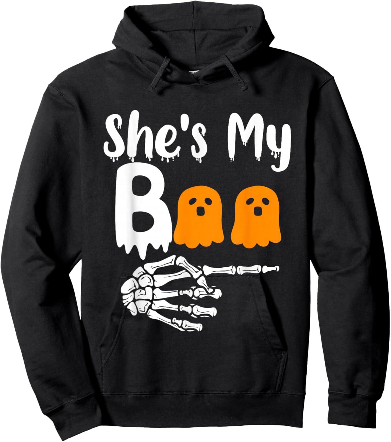 She's My Boo Matching Halloween Pajama Couples He's My Boo Hoodie - Hoodie | Black