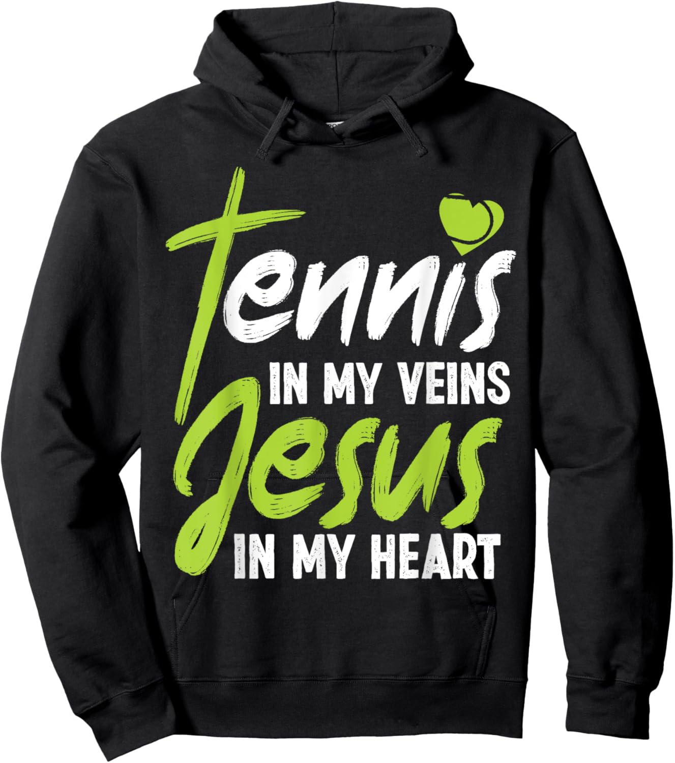 Funny Tennis Player Racket Jesus Faith Christian Tennis In Hoodie - Hoodie | Black