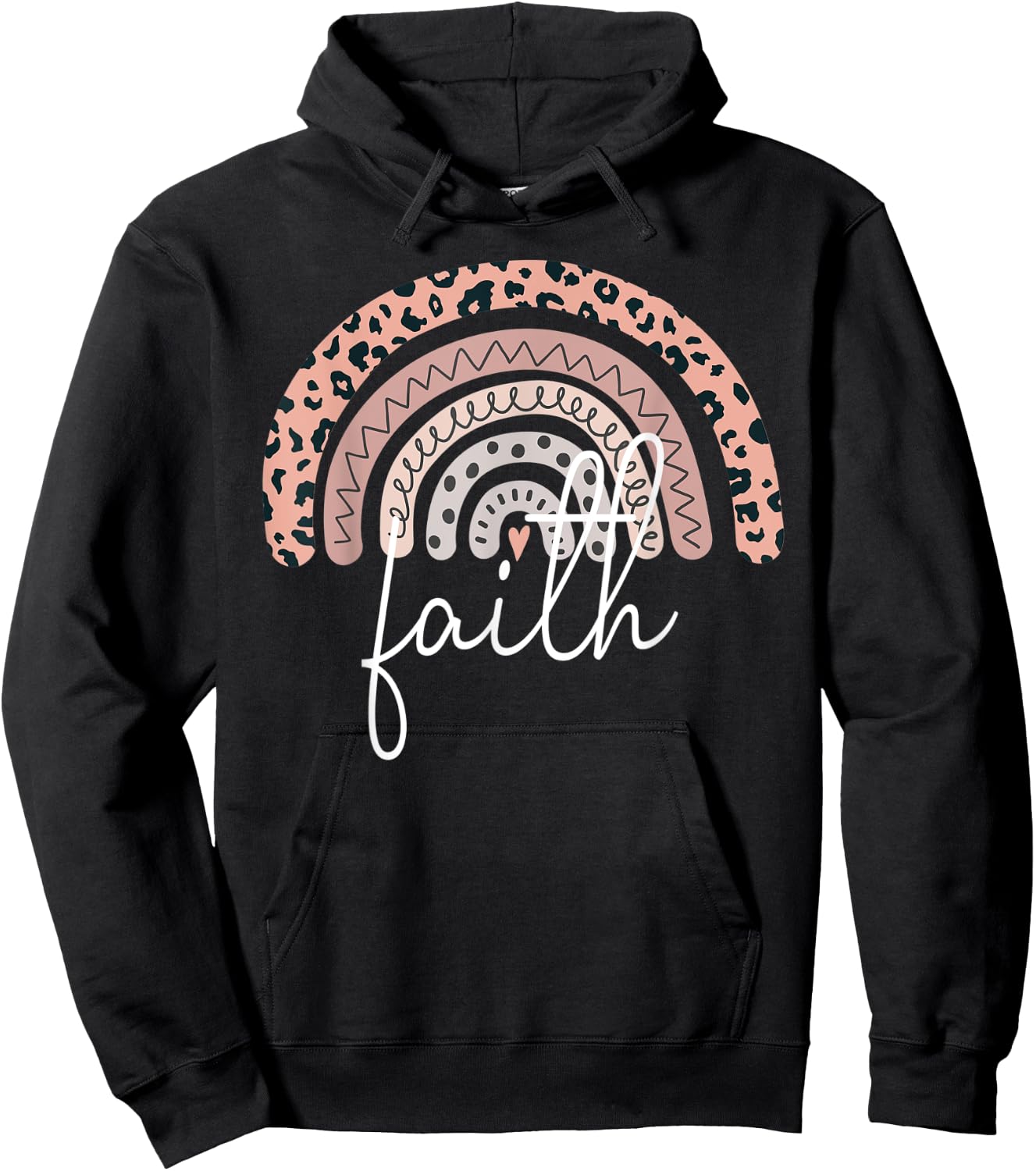 faith Name Personalized Cute Women Rainbow Appreciation Hoodie - Hoodie | Black