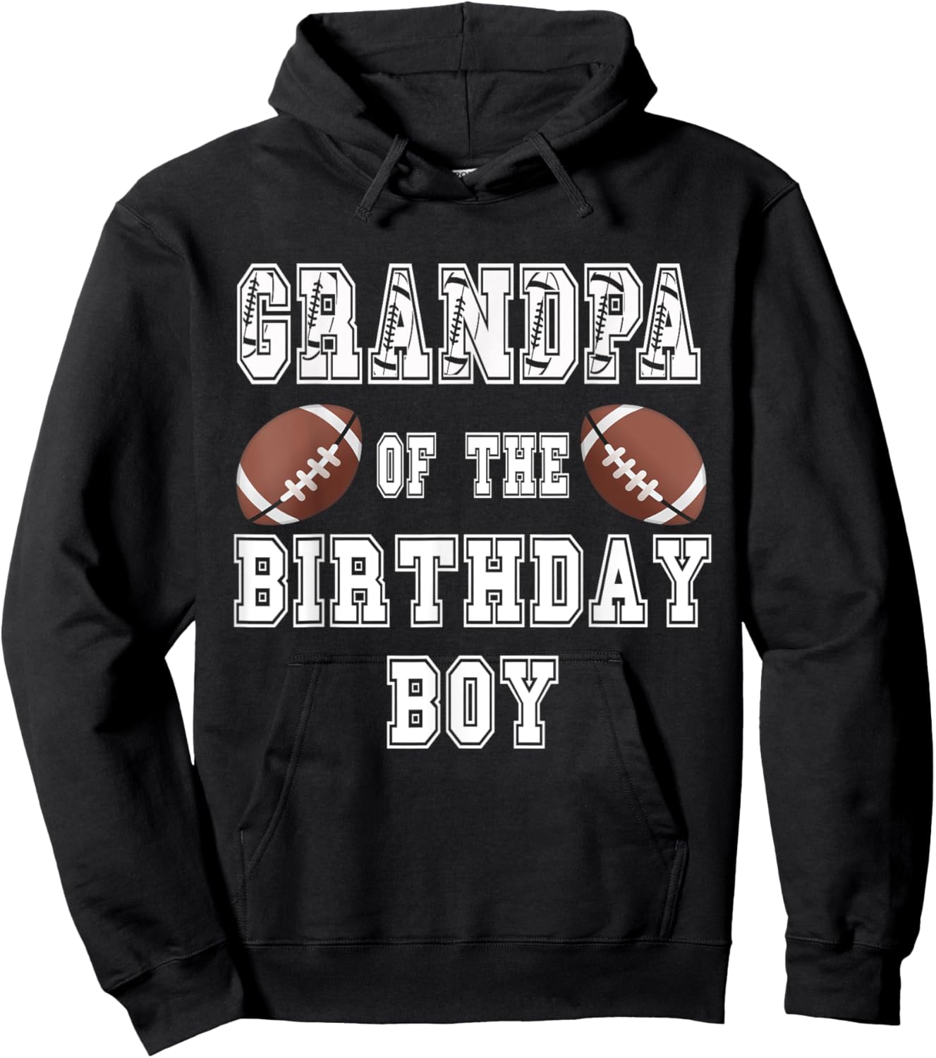 Grandpa of the Birthday Boy Football Lover Family Birthday Hoodie - Hoodie | Black